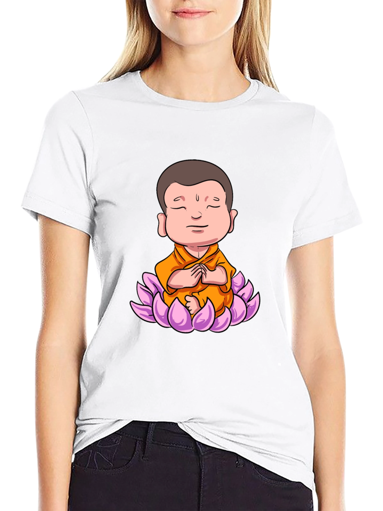 Lotus Buddha Graphic Tee - Peaceful Meditating Design