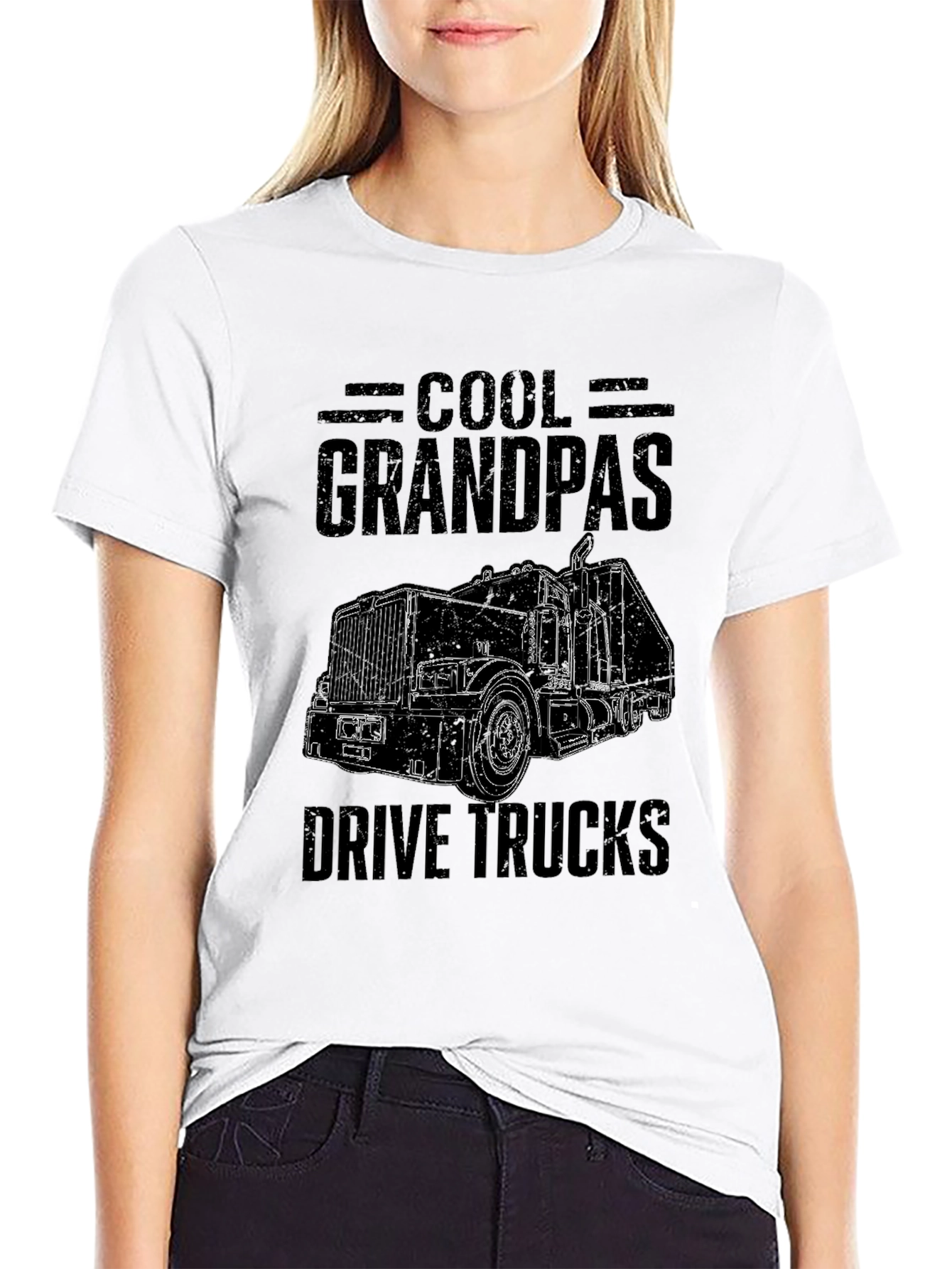 Cool Grandpas Drive Trucks T-Shirt - Black