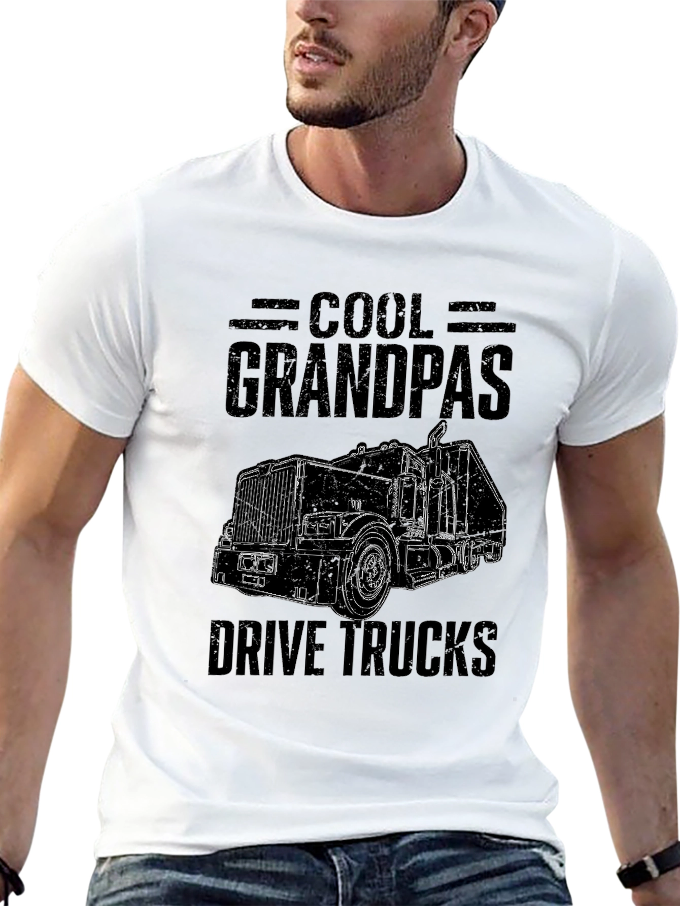Cool Grandpas Drive Trucks T-Shirt - Black