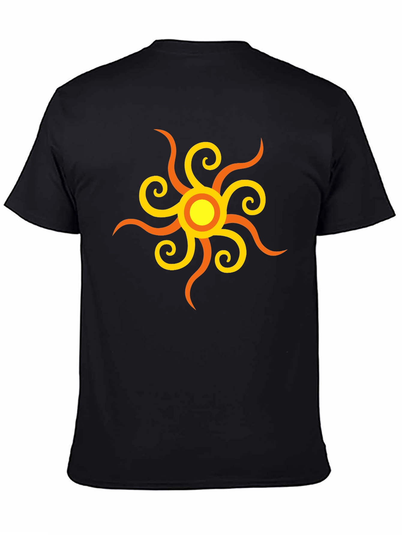 Sunburst Graphic Tee - Stylish Black Cotton Shirt
