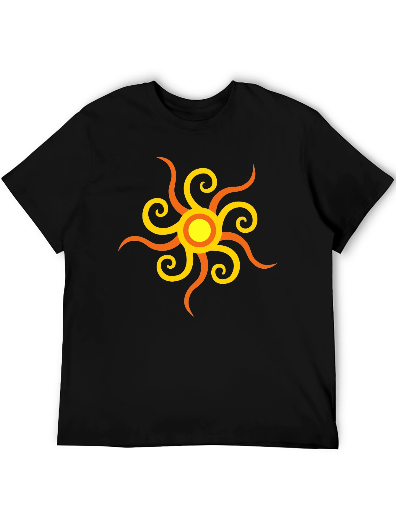 Sunburst Graphic Tee - Stylish Black Cotton Shirt