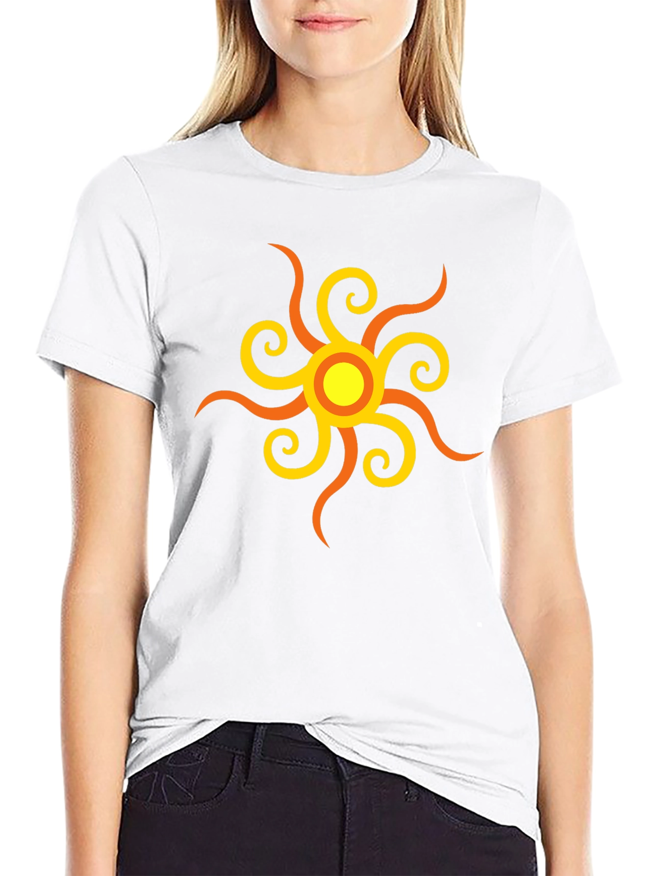 Sunburst Graphic Tee - Stylish Black Cotton Shirt