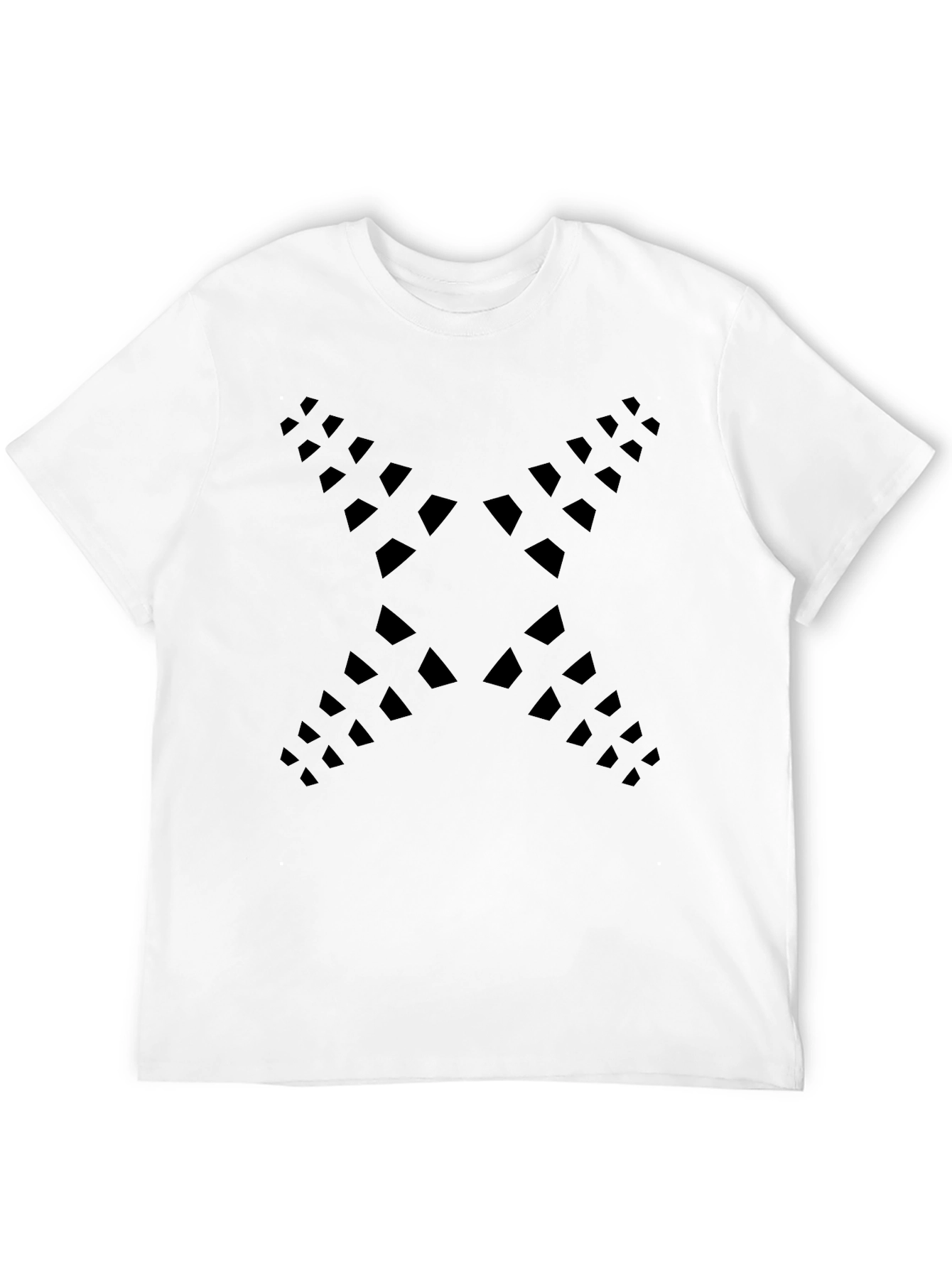 Geometric X Print Black T-Shirt