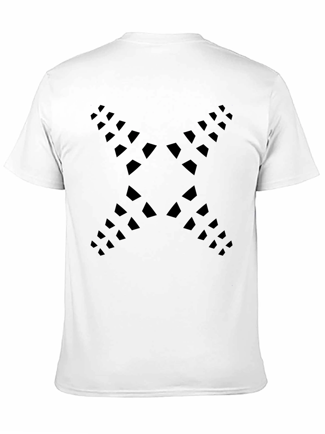 Geometric X Print Black T-Shirt