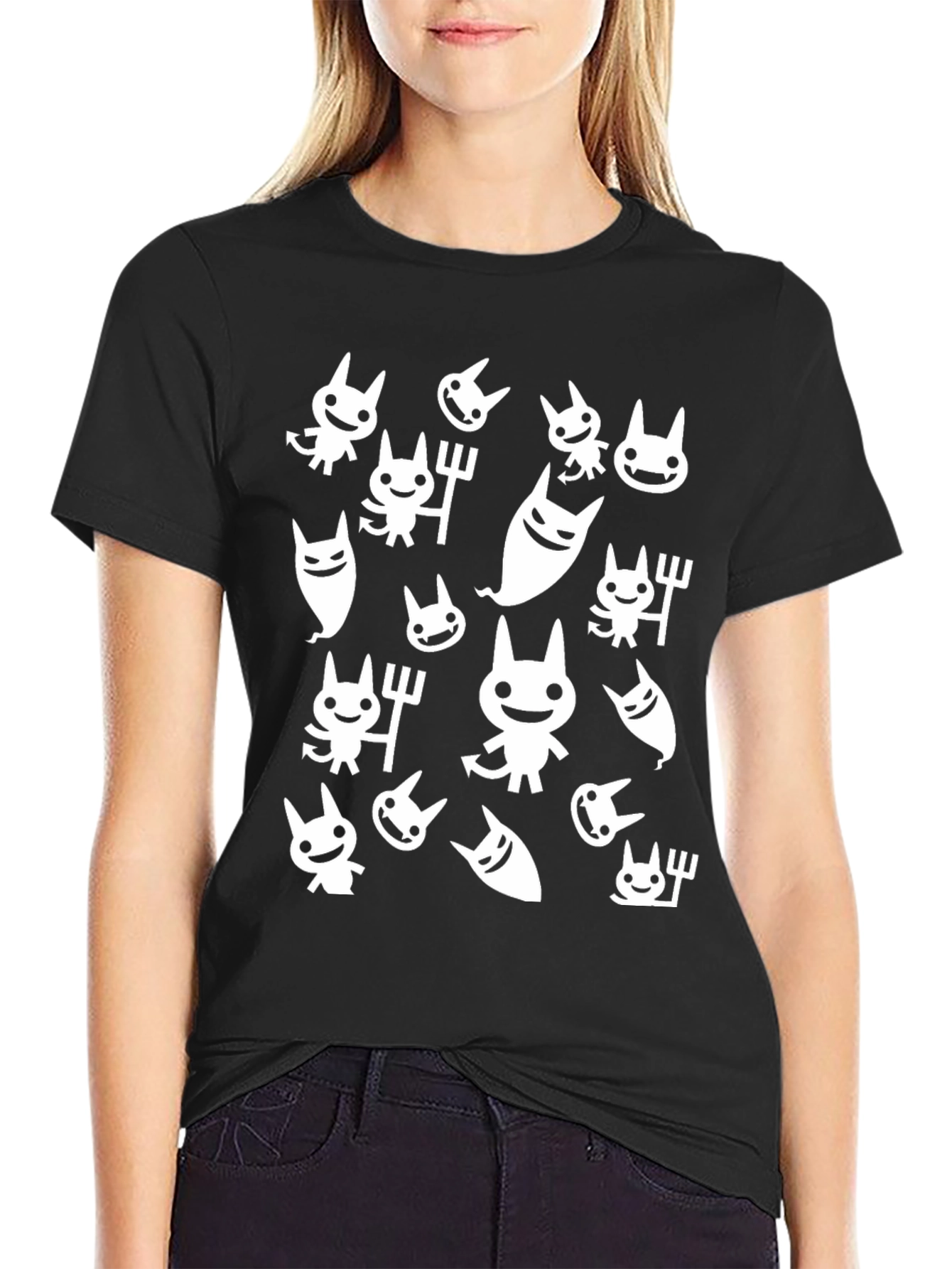 Cute Devil Graphic Tee - Black