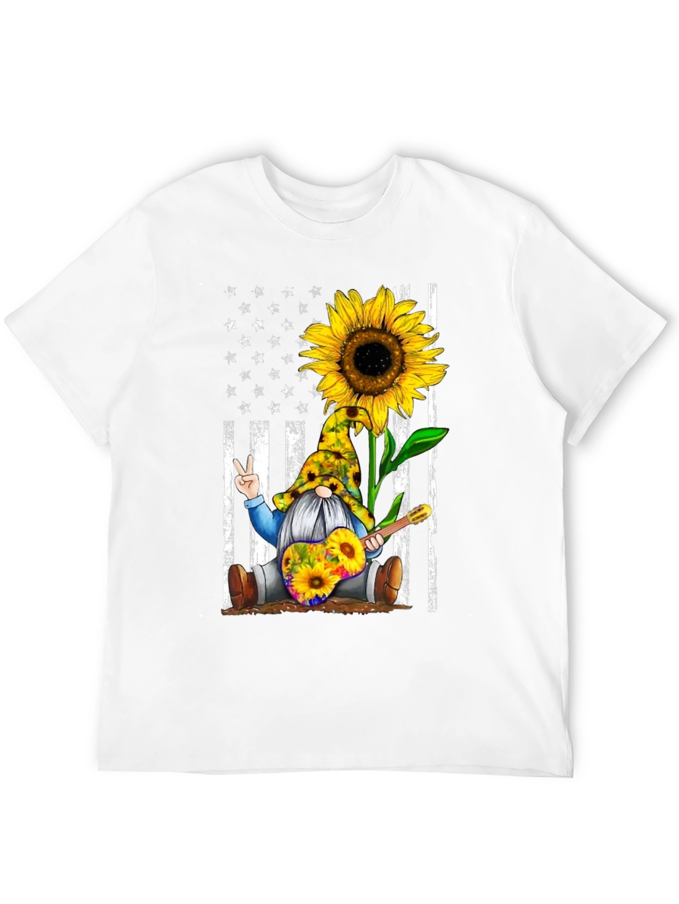 Sunflower Gnome Peace Sign Graphic Tee