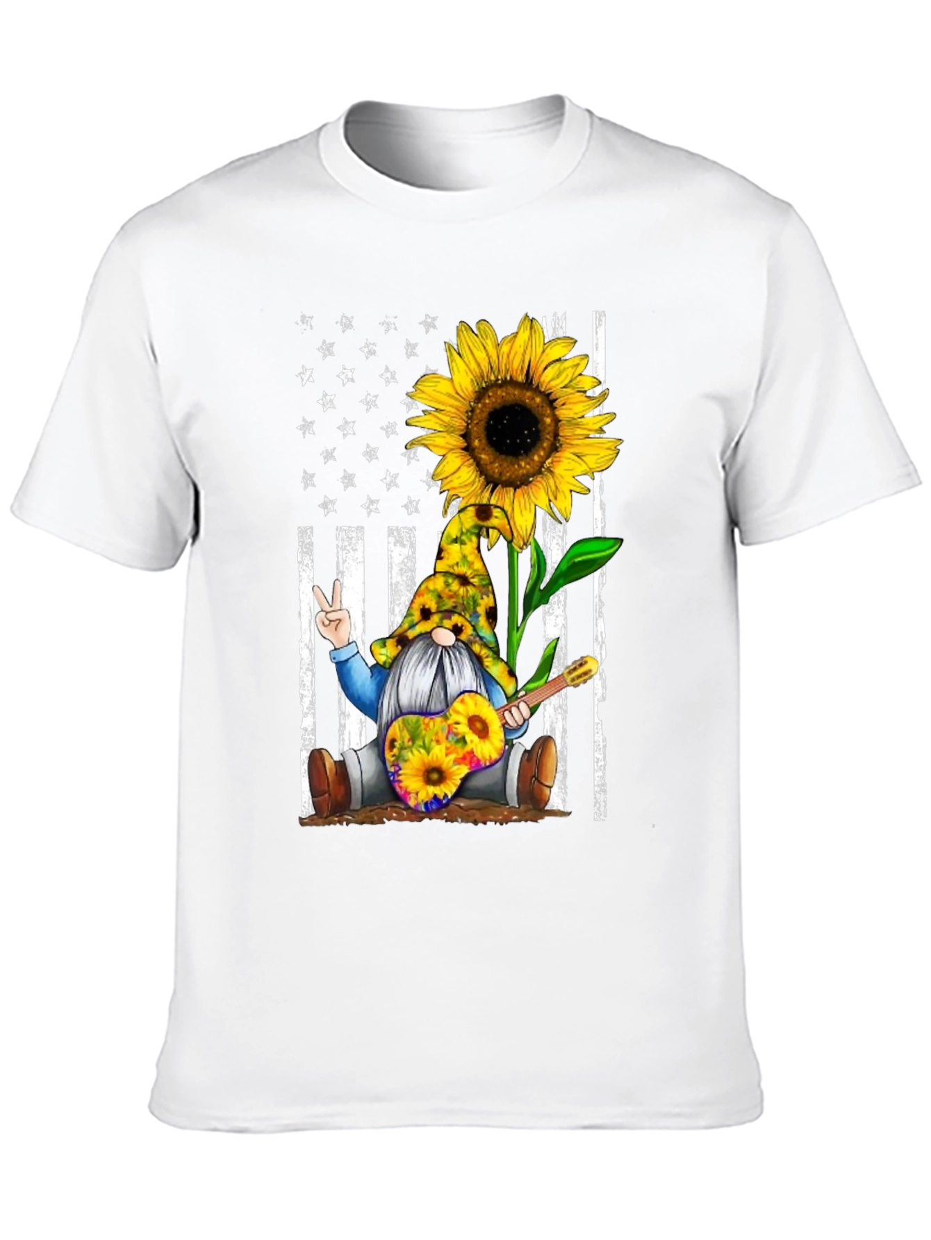 Sunflower Gnome Peace Sign Graphic Tee