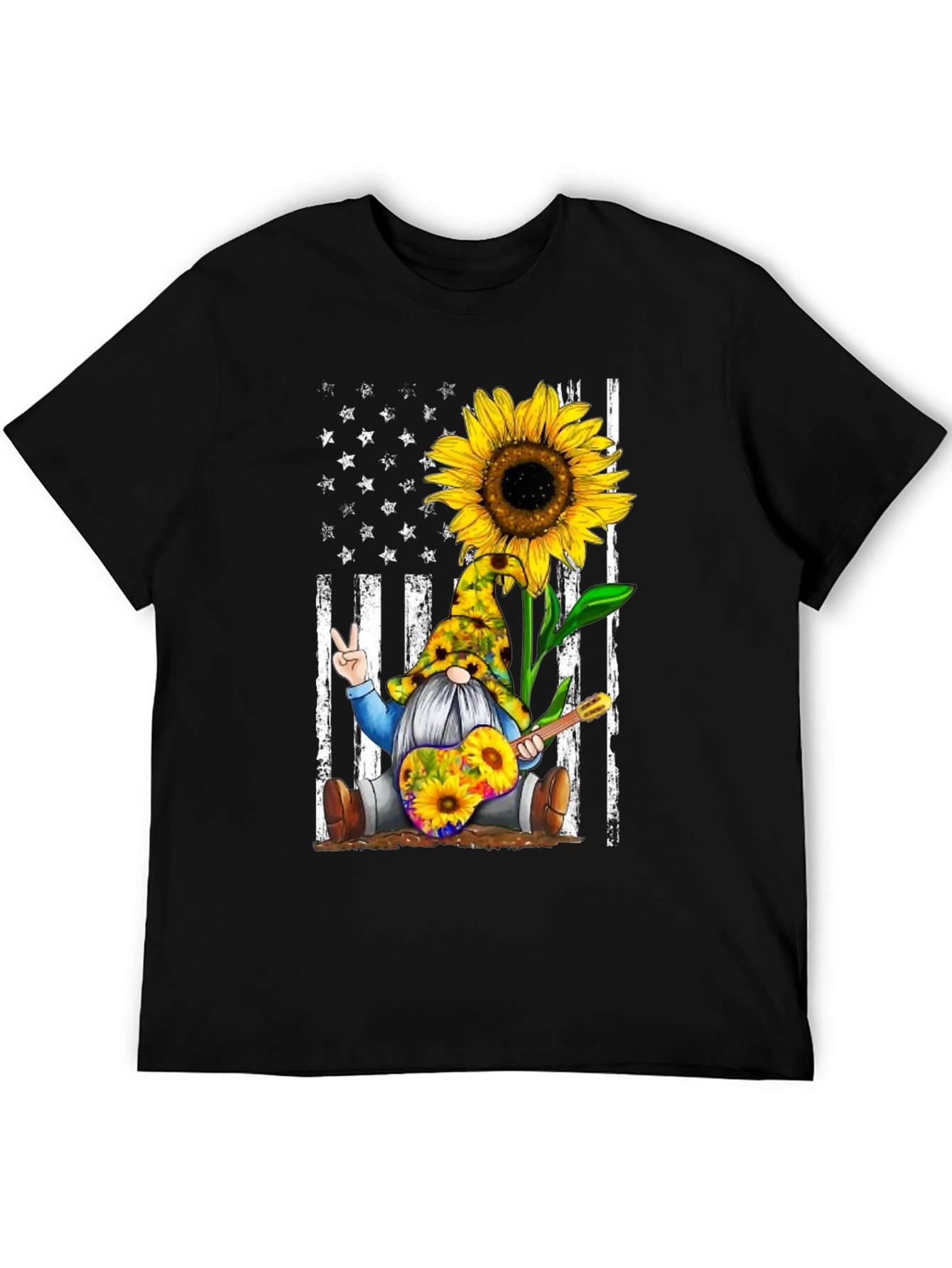 Sunflower Gnome Peace Sign Graphic Tee