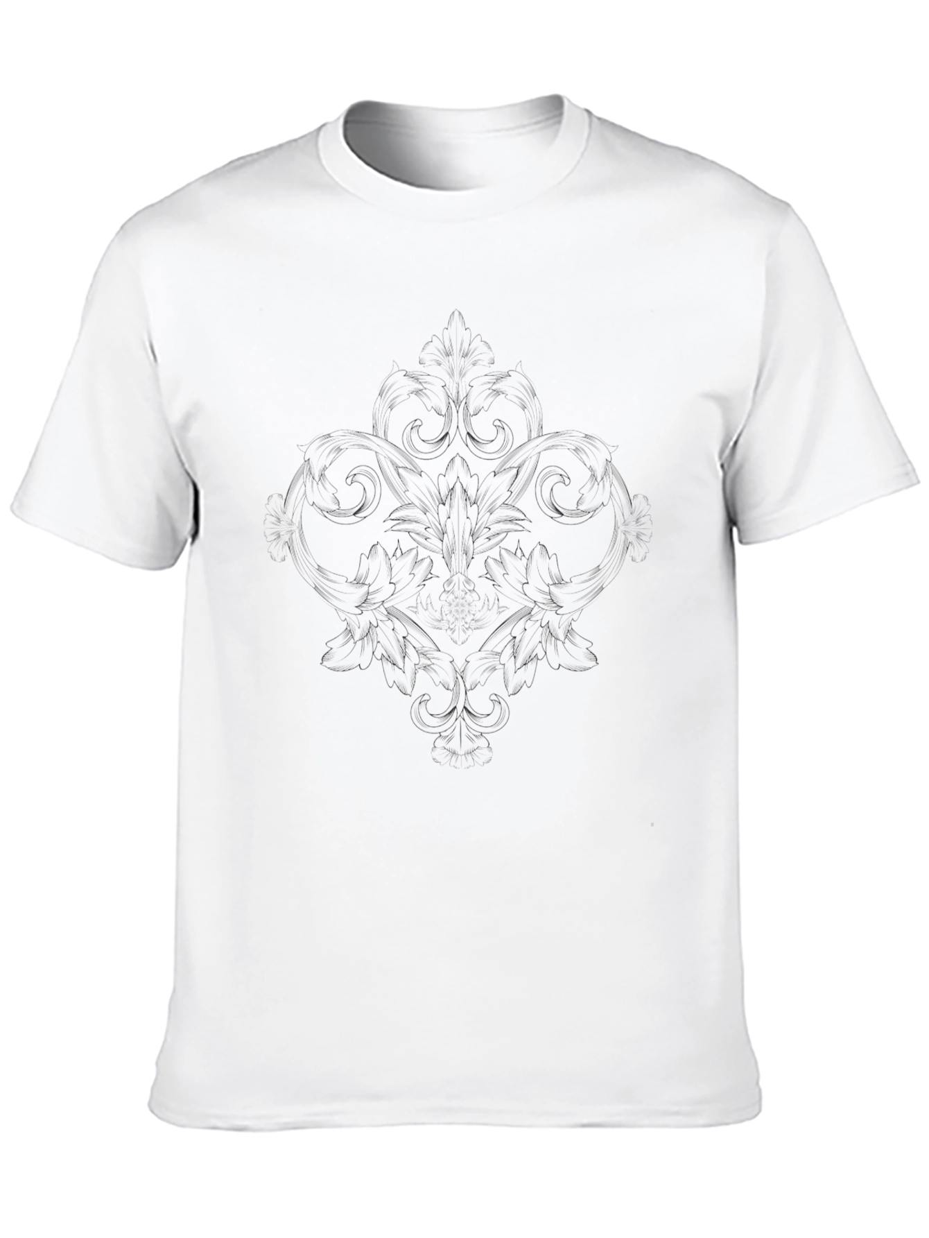 Mens Black Crew Neck Graphic T-Shirt
