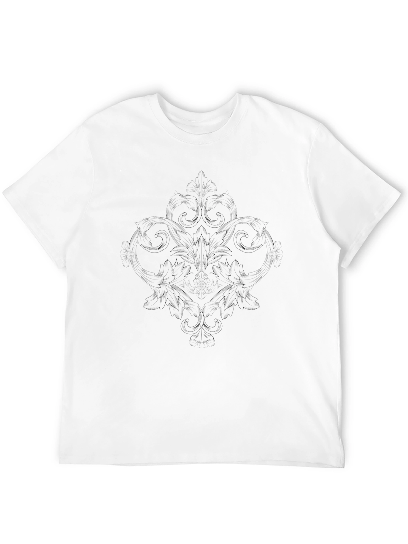 Mens Black Crew Neck Graphic T-Shirt