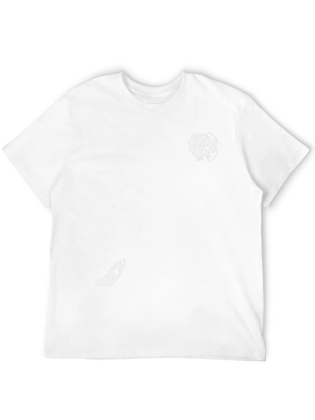 Black Graphic Tee - Moon & Skateboard Design