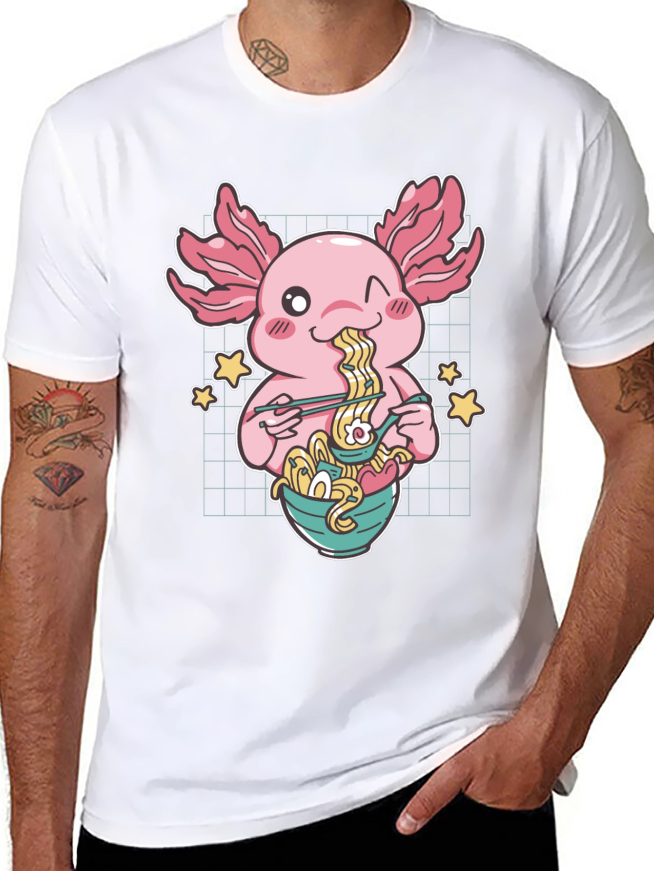 Axolotl Ramen T-Shirt - Cute Anime Style