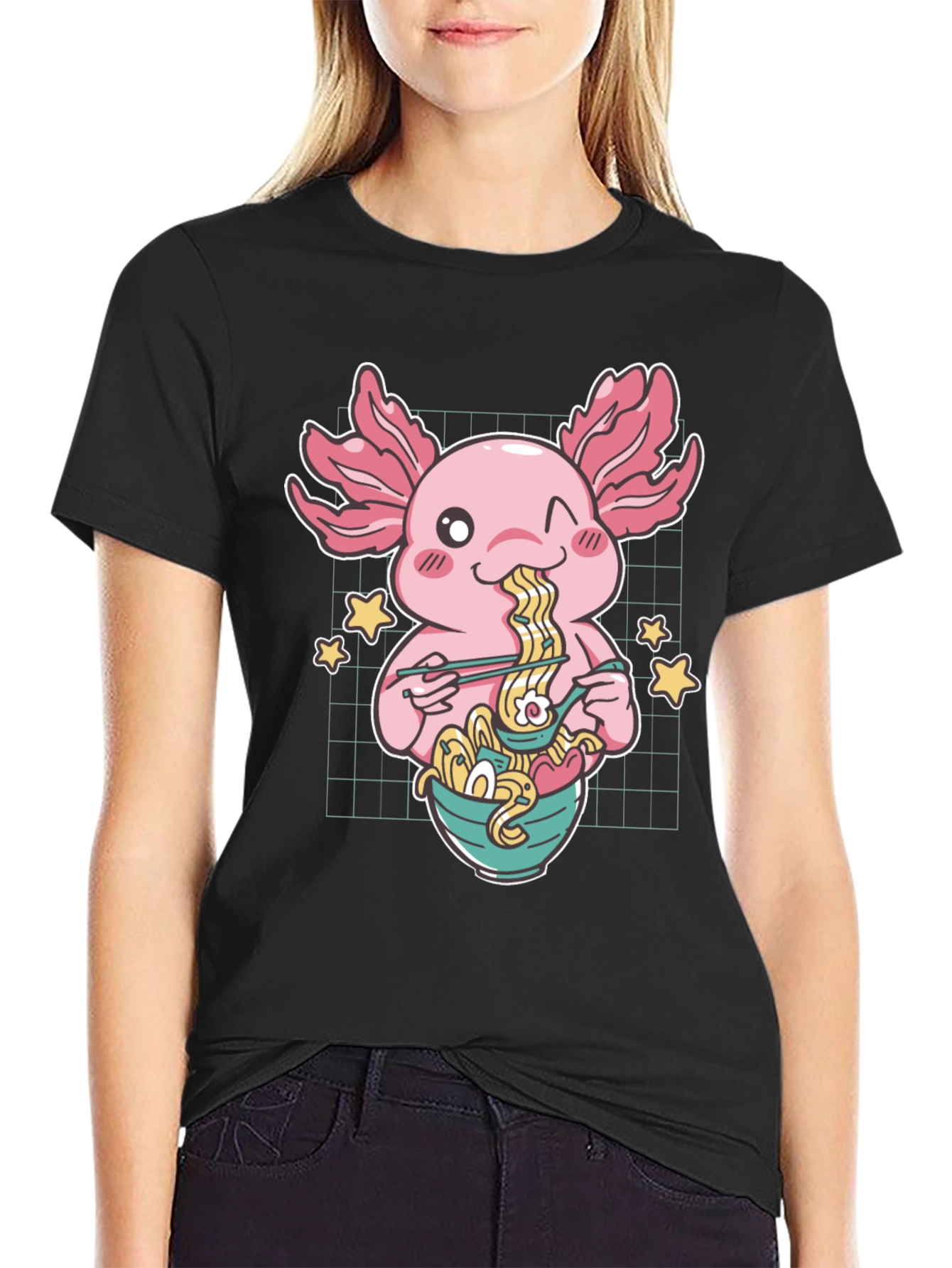 Axolotl Ramen T-Shirt - Cute Anime Style