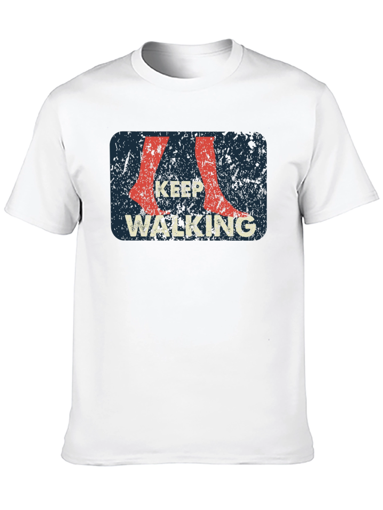 Keep Walking Graphic Print Black T-Shirt