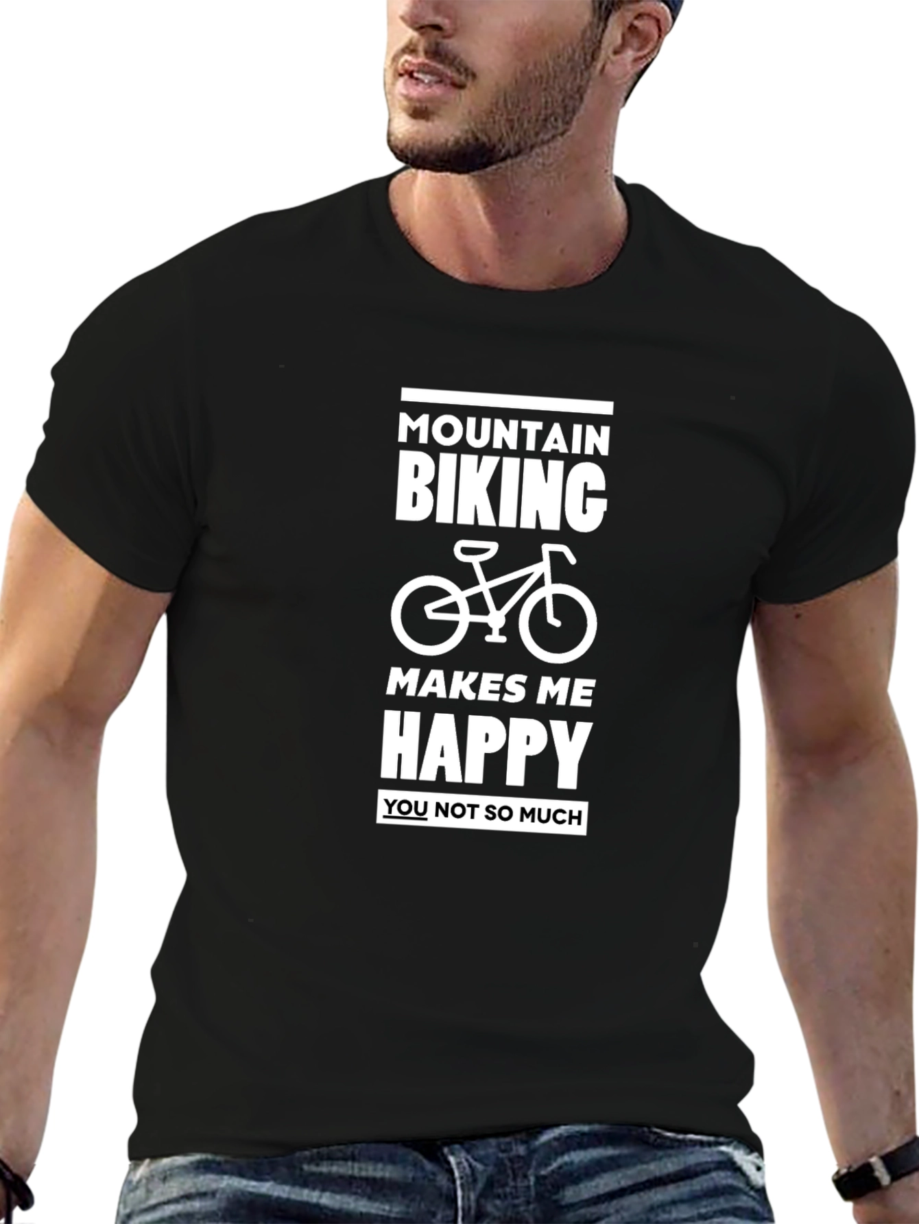 Mountain Biking Makes Me Happy Graphic Tee