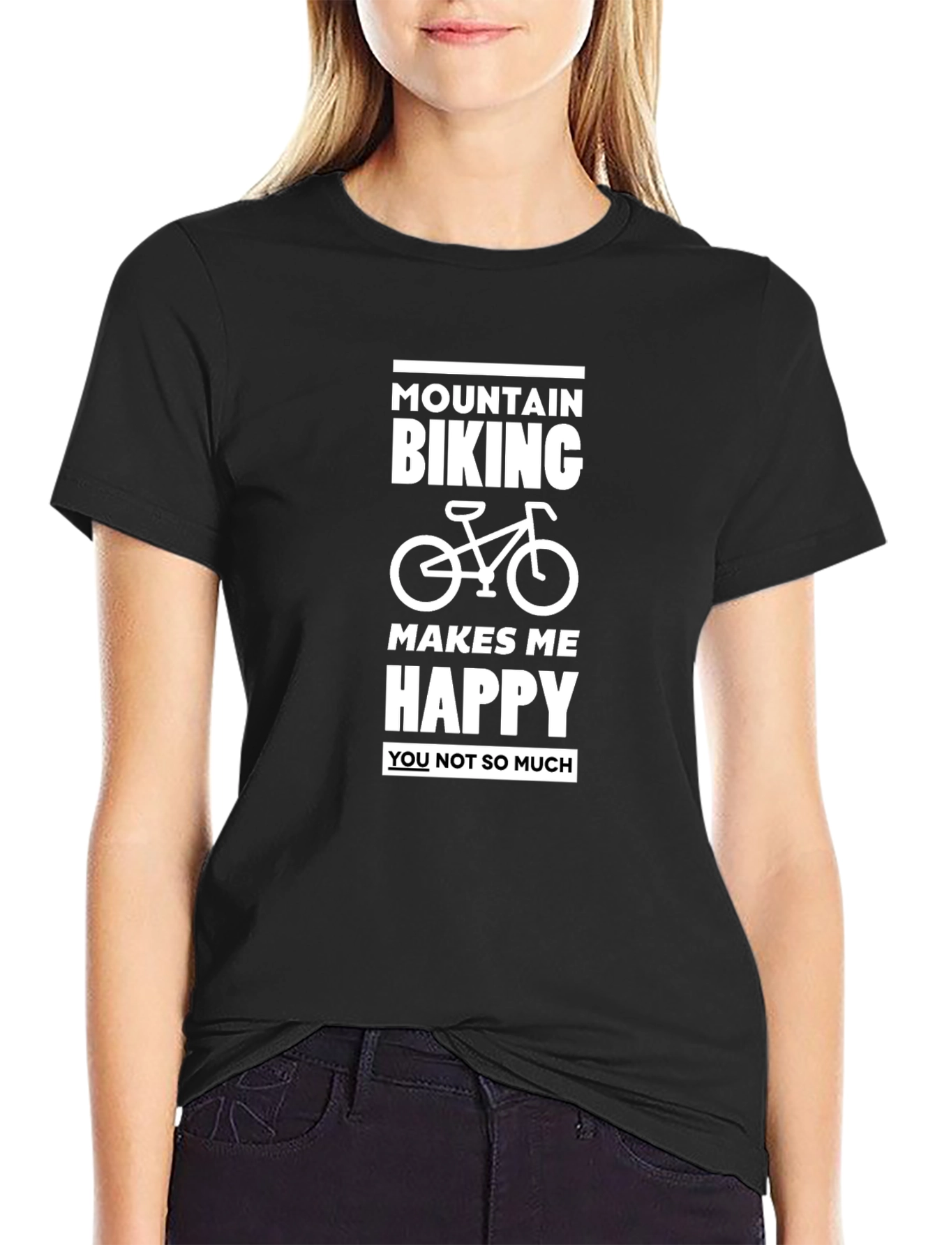 Mountain Biking Makes Me Happy Graphic Tee