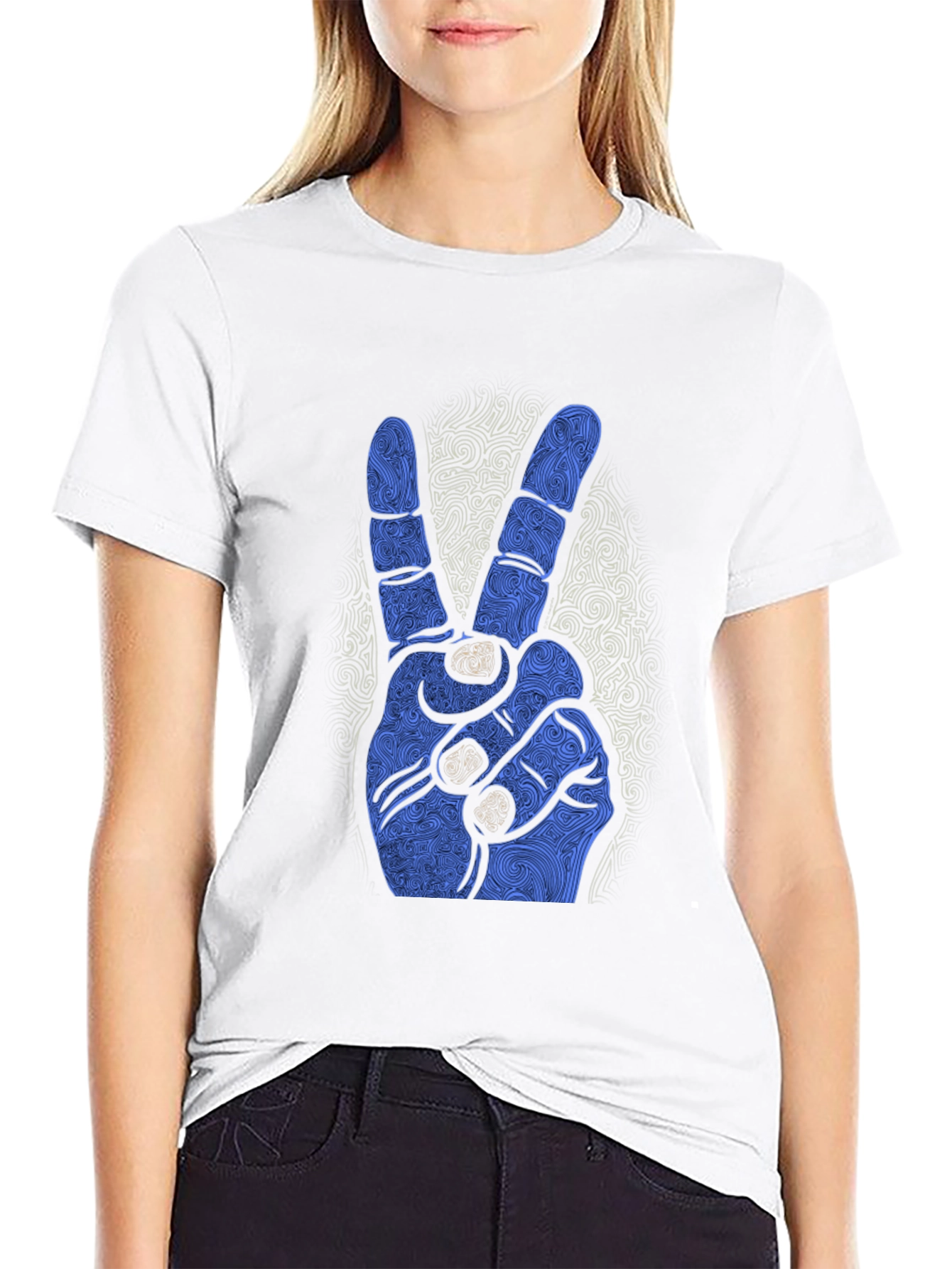 Peace Sign Graphic Black Tee