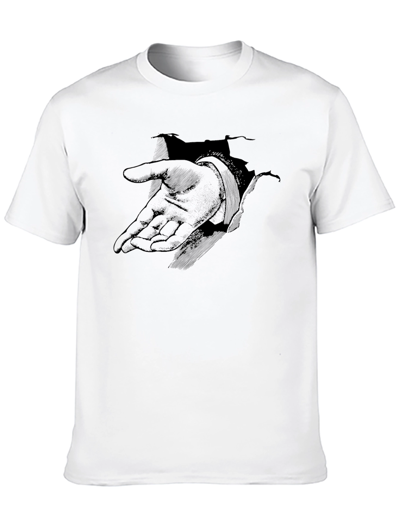 Graphic Print T-Shirt - Hand Emerging Design