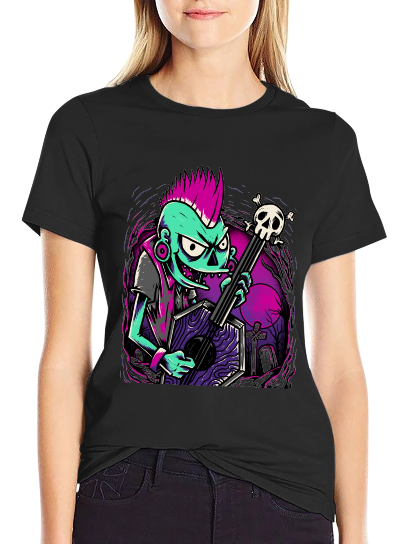 Zombie Guitarist Graphic Tee - Punk Rock Style