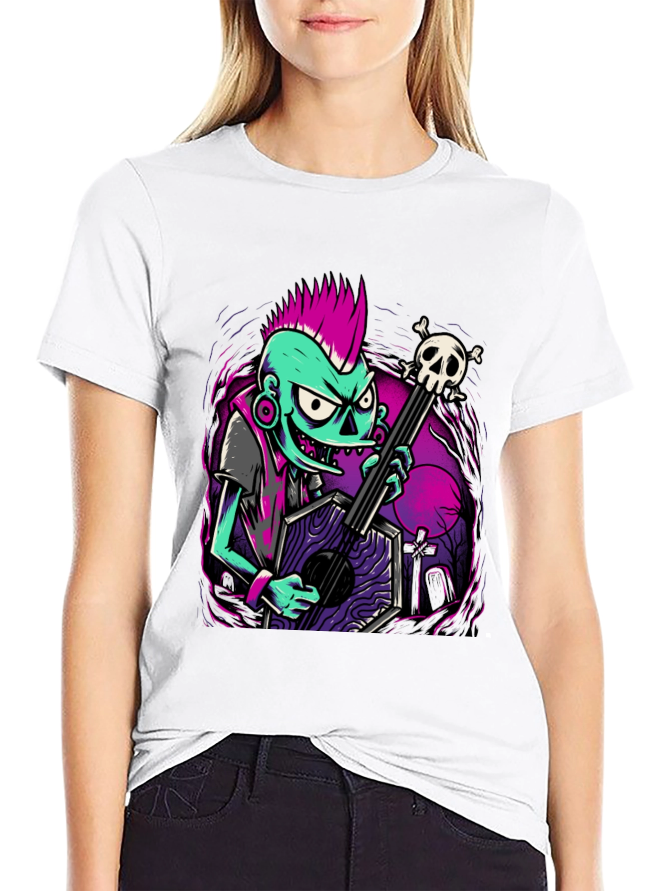 Zombie Guitarist Graphic Tee - Punk Rock Style