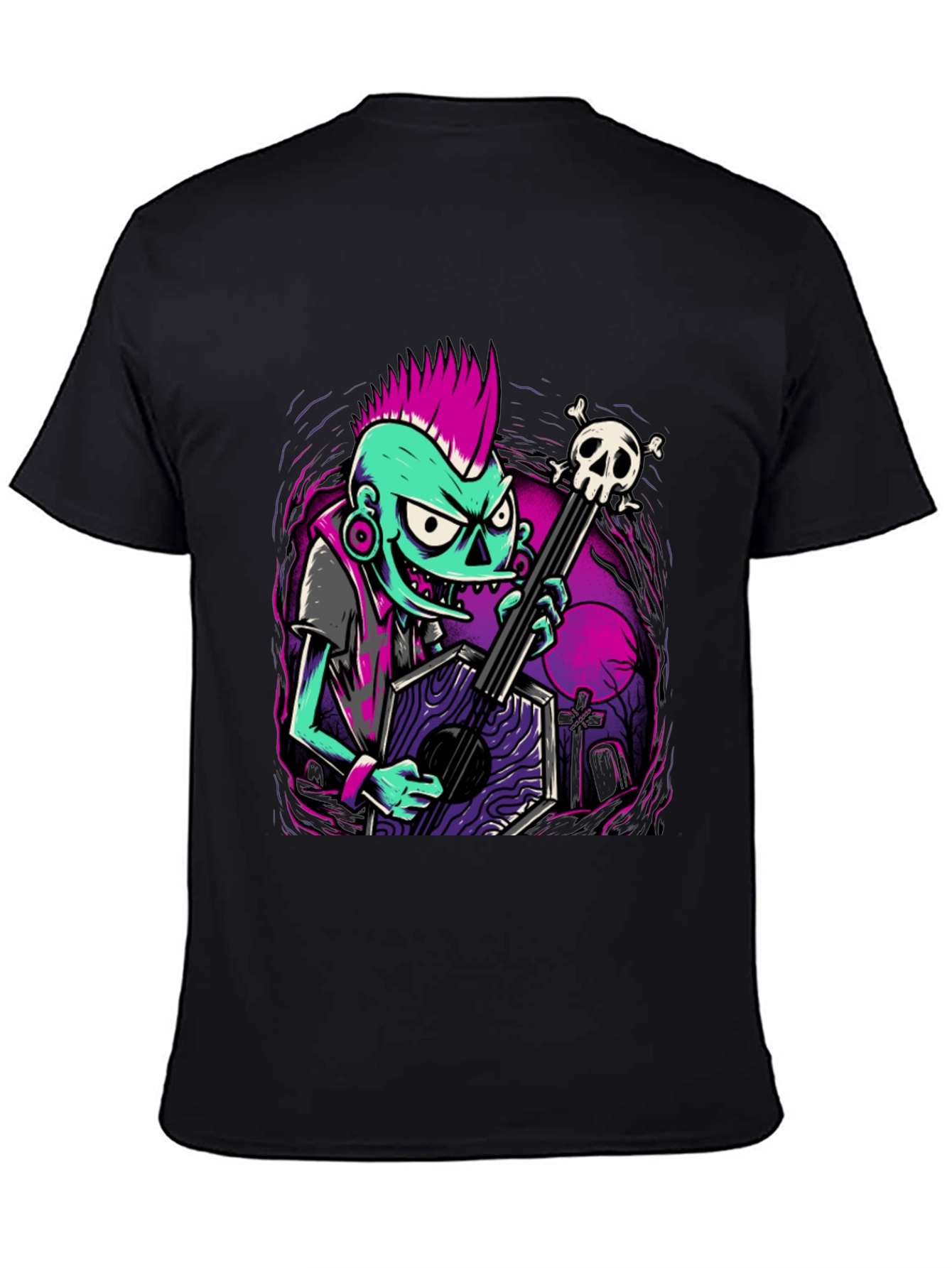 Zombie Guitarist Graphic Tee - Punk Rock Style