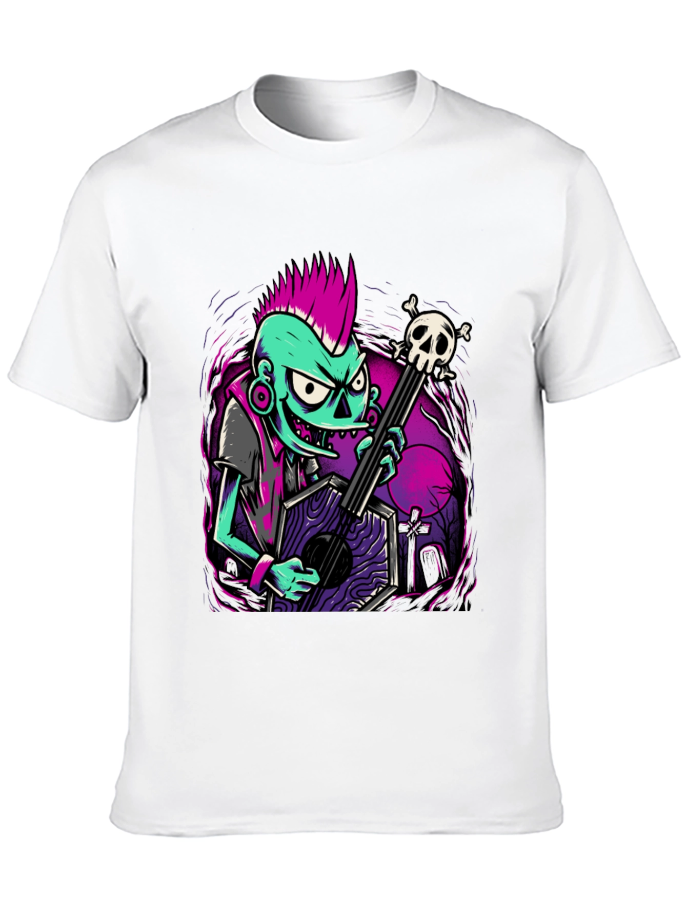 Zombie Guitarist Graphic Tee - Punk Rock Style