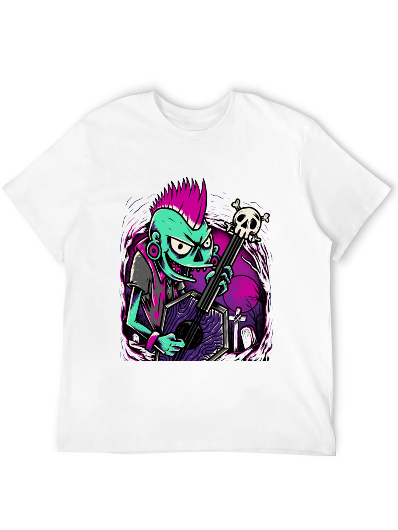 Zombie Guitarist Graphic Tee - Punk Rock Style