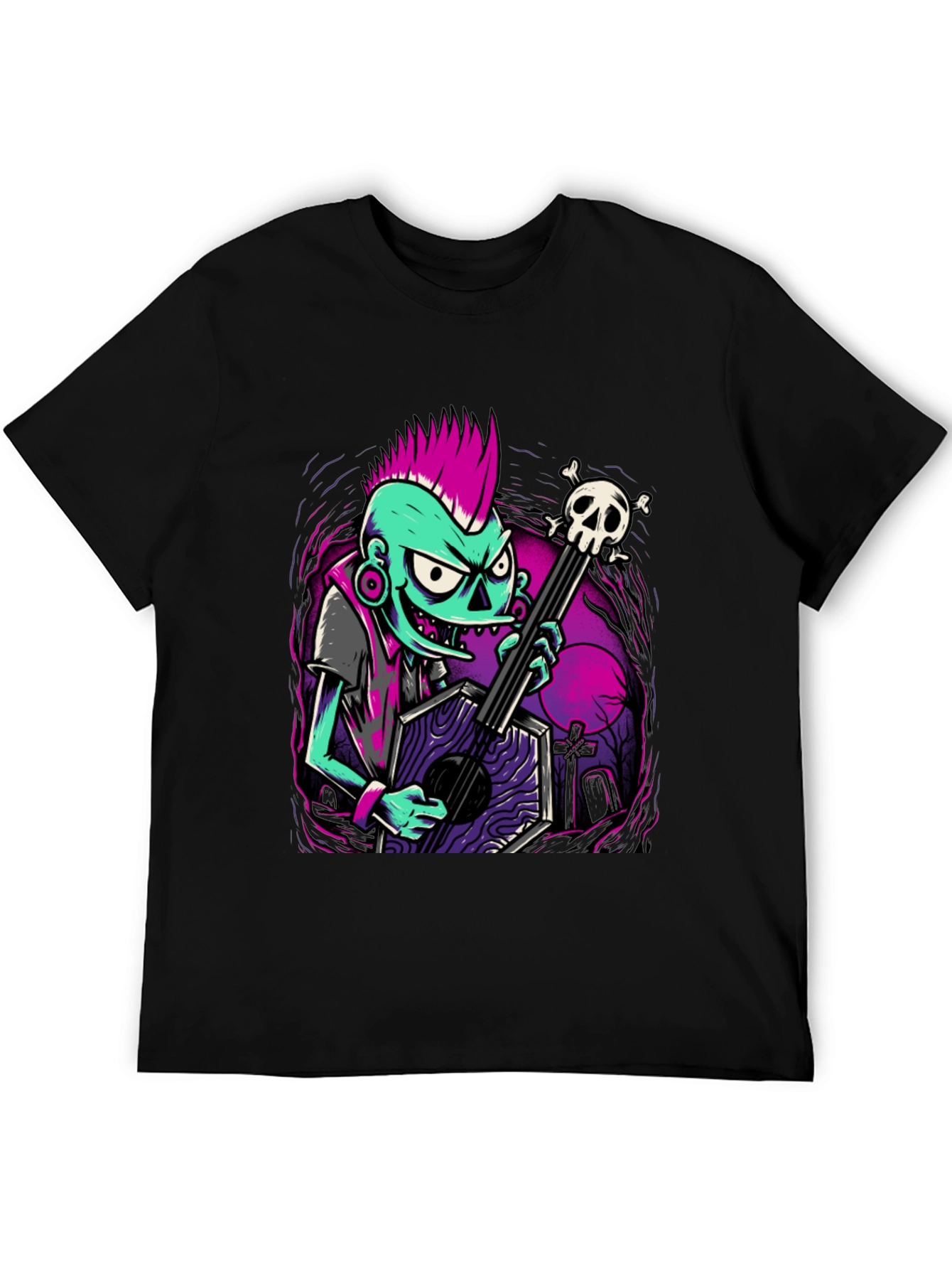 Zombie Guitarist Graphic Tee - Punk Rock Style