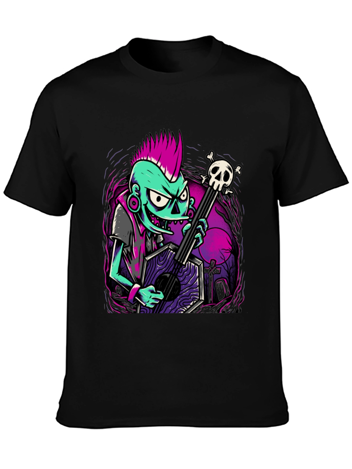 Zombie Guitarist Graphic Tee - Punk Rock Style