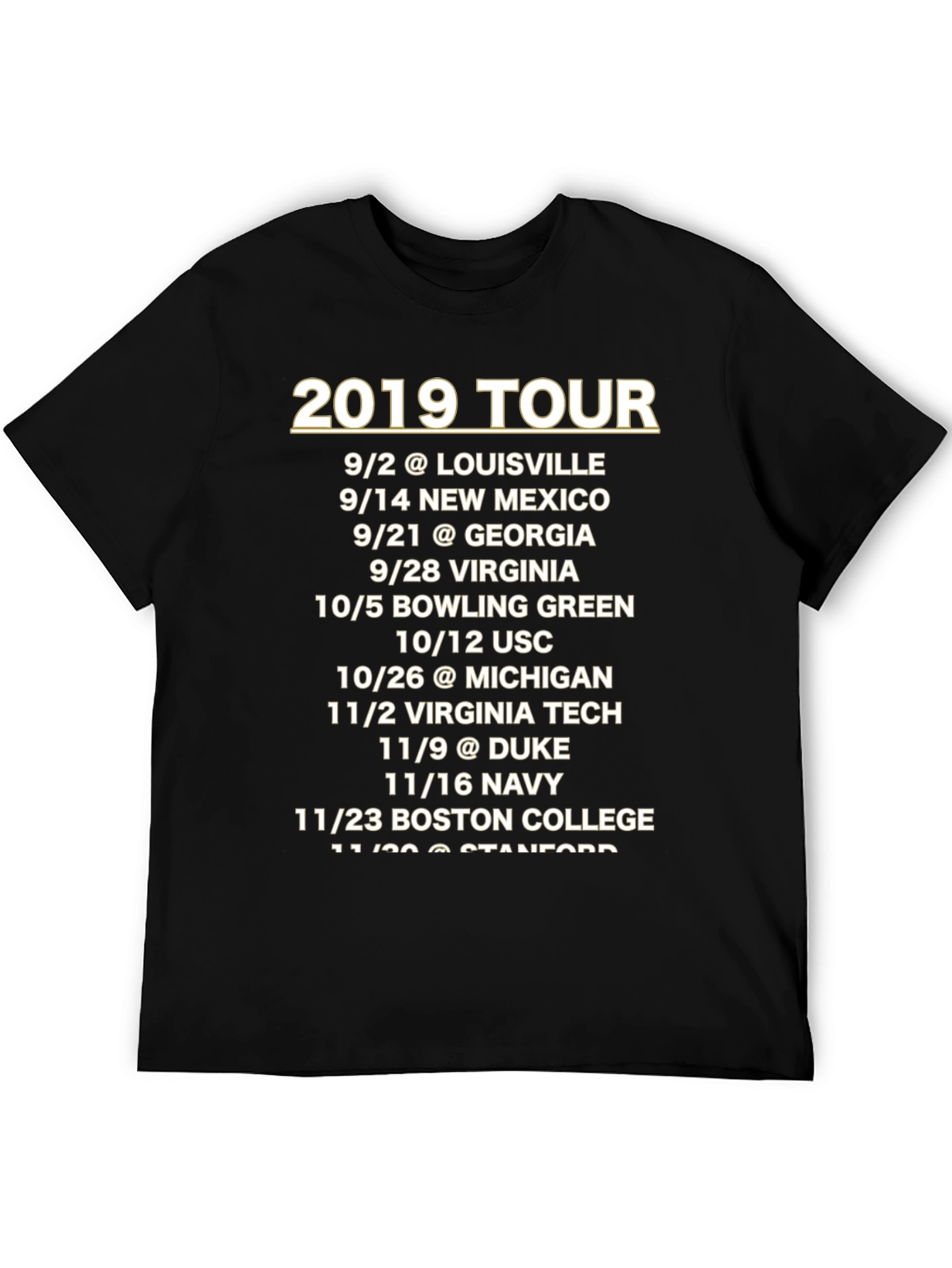 2019 Tour Dates Graphic T-Shirt