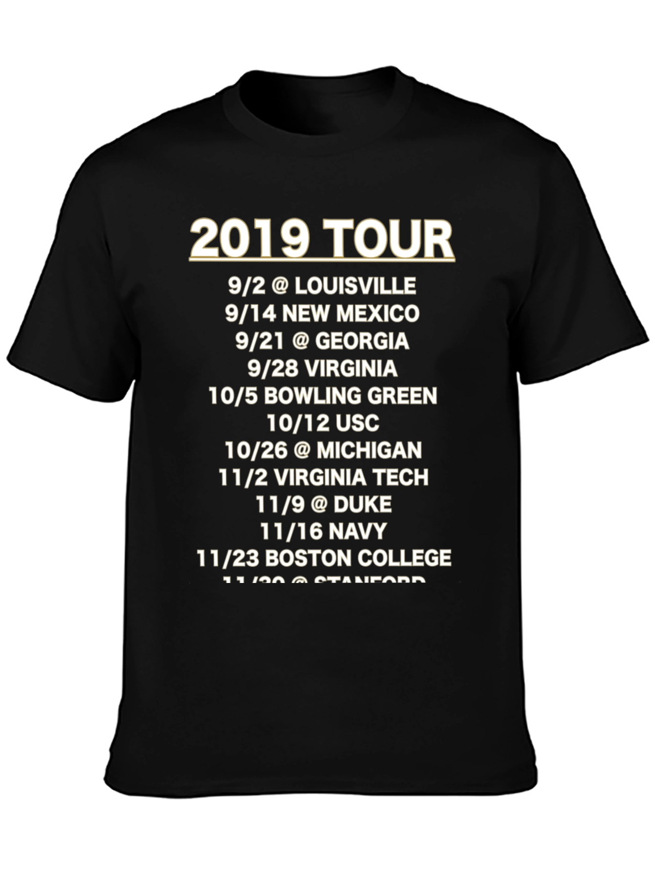 2019 Tour Dates Graphic T-Shirt