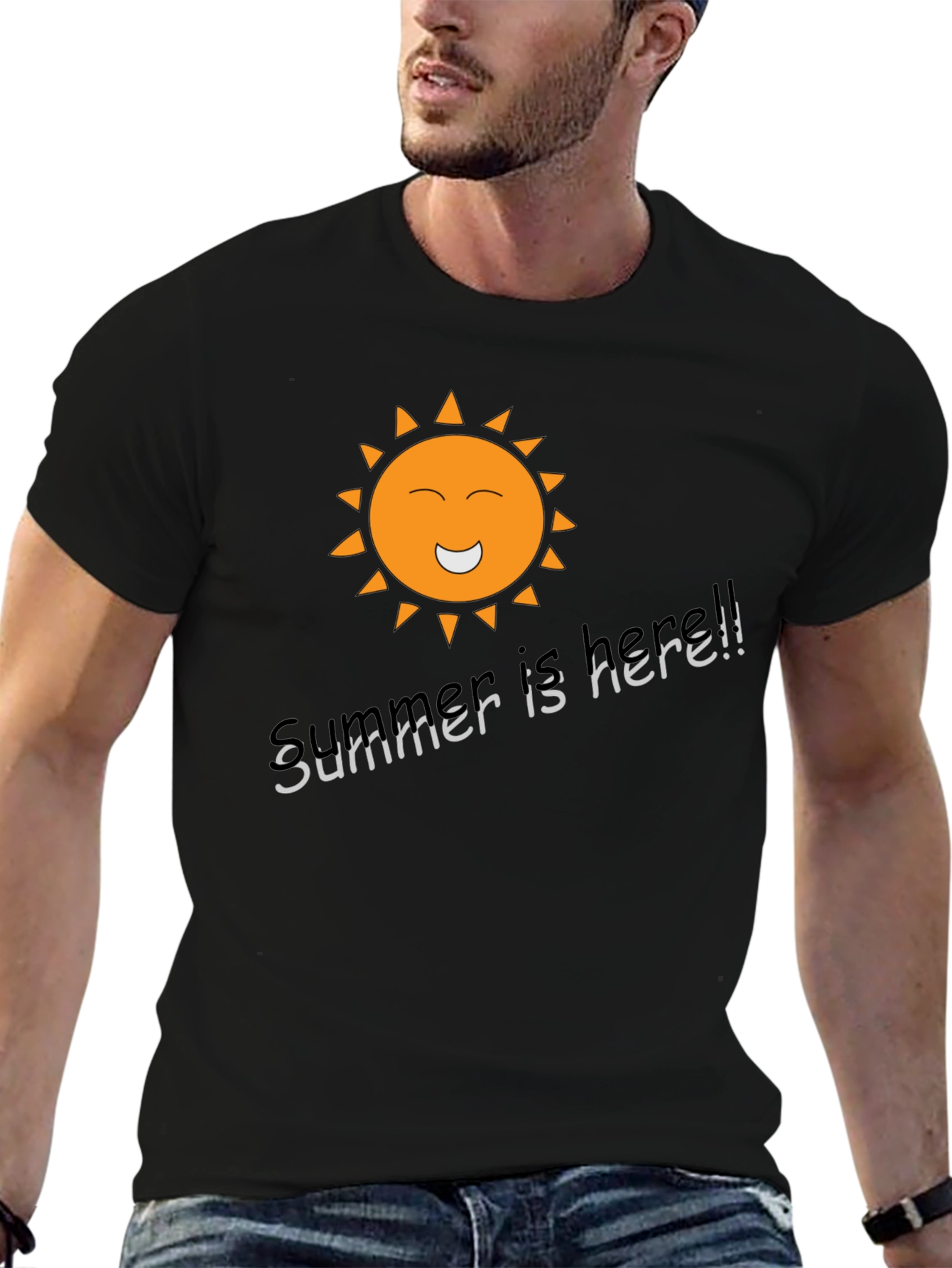 Summer is Here T-Shirt - Black Graphic Tee