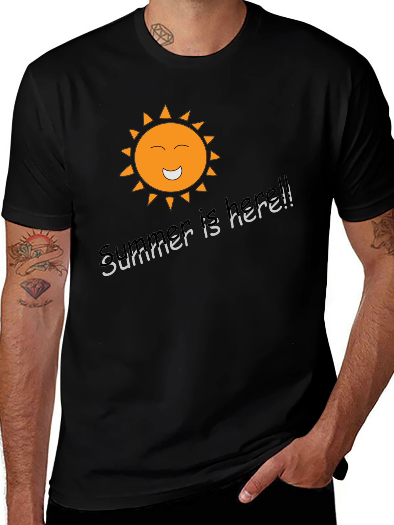 Summer is Here T-Shirt - Black Graphic Tee