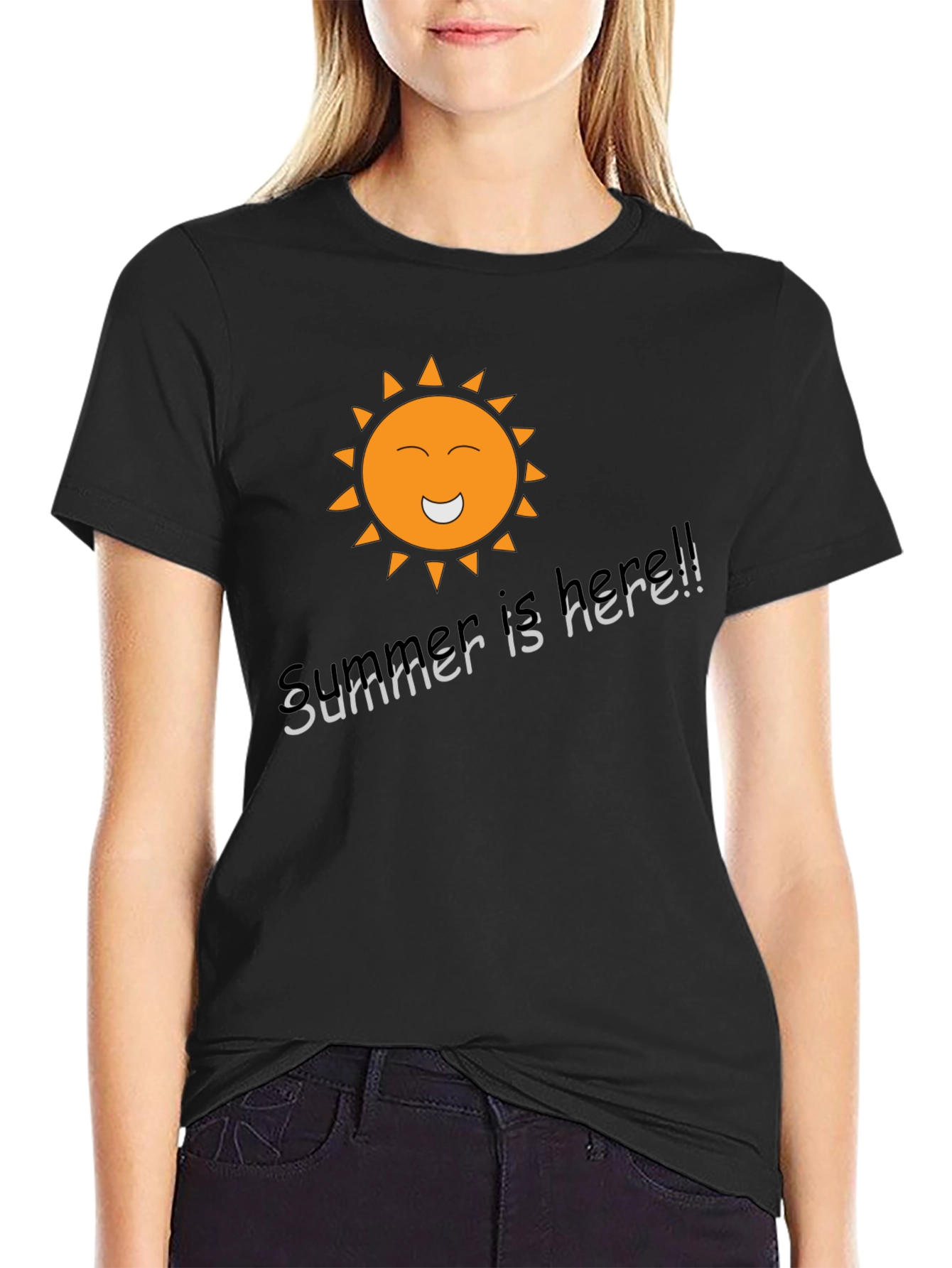 Summer is Here T-Shirt - Black Graphic Tee