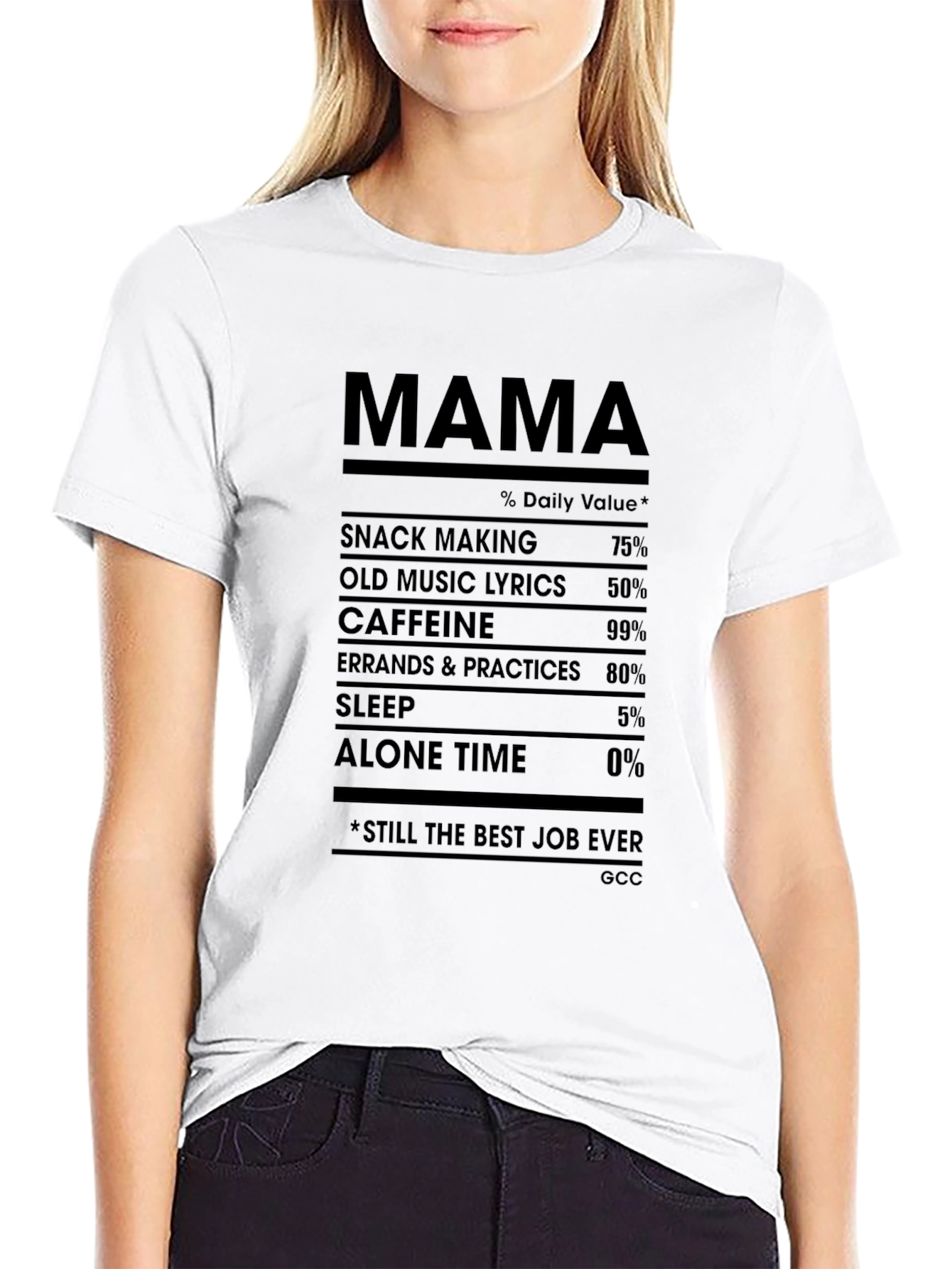 Mama Nutritional Facts Black T-Shirt