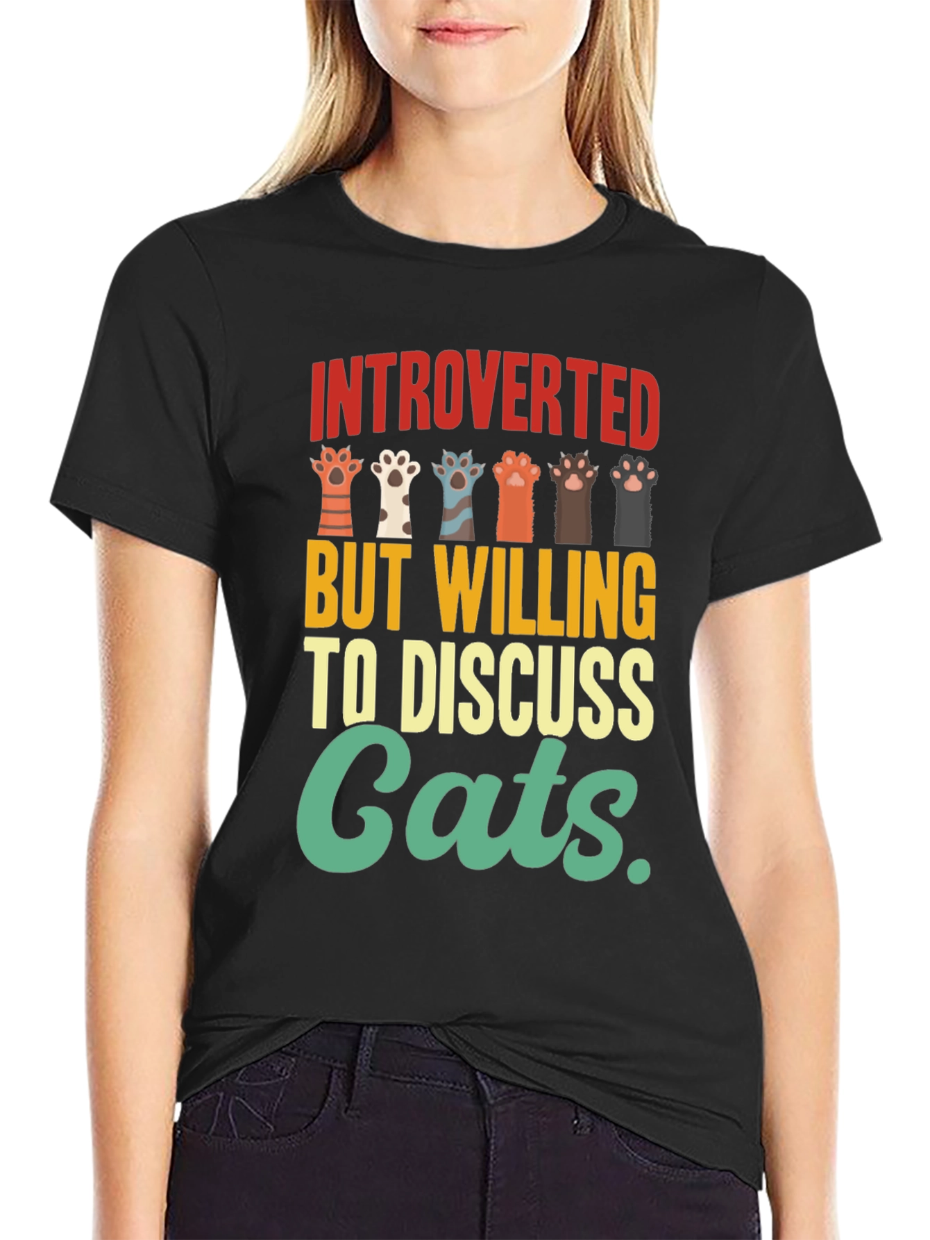 Introverted Cat Lover Graphic Tee