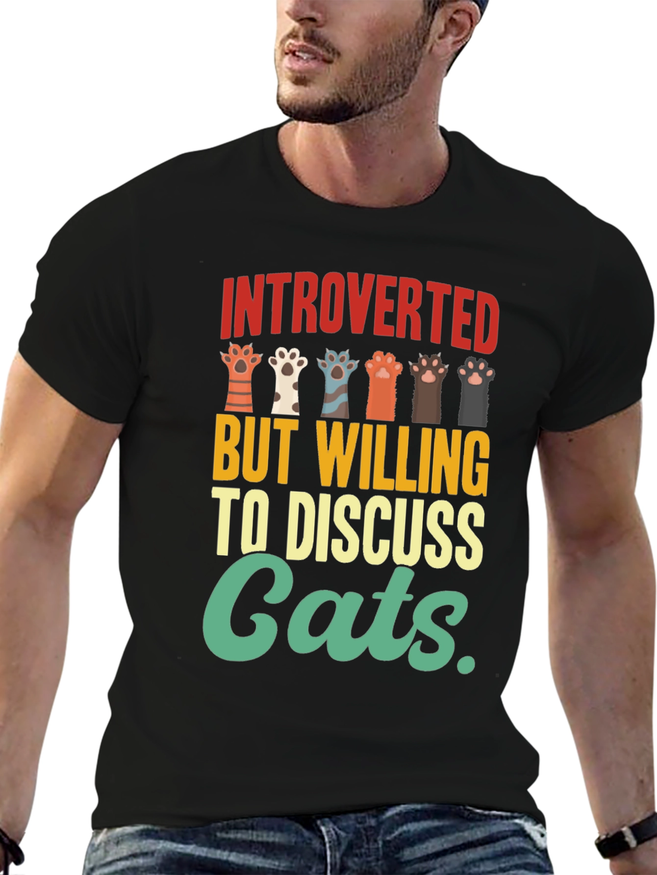 Introverted Cat Lover Graphic Tee