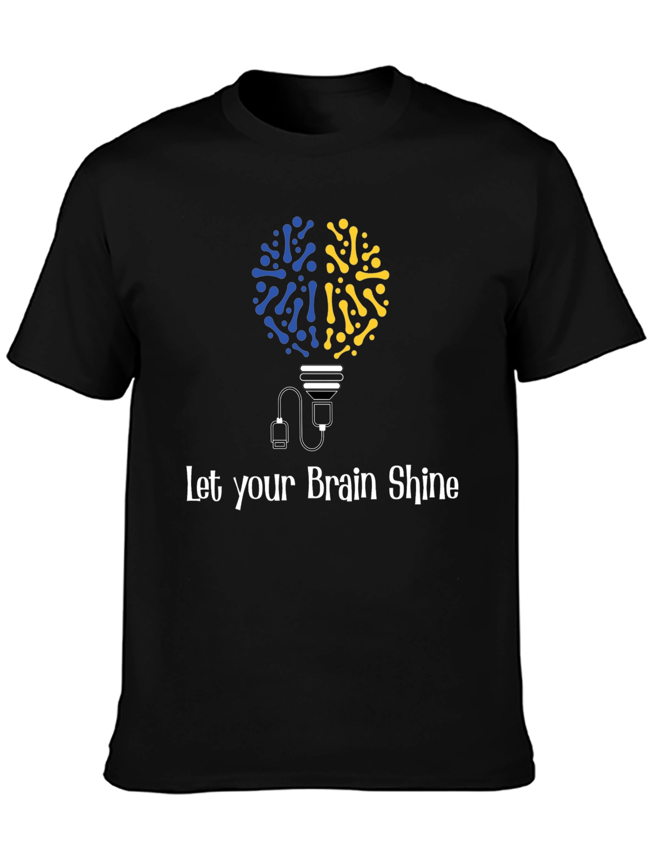 Brain Lightbulb Graphic T-Shirt - Let Your Brain Shine!