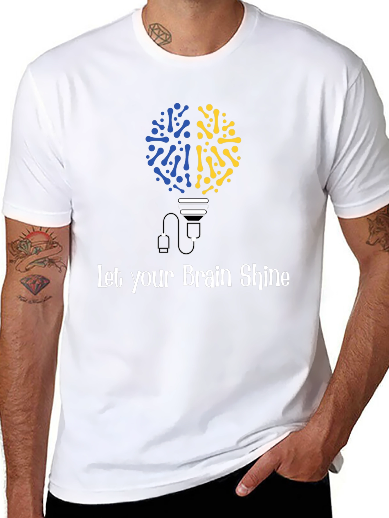Brain Lightbulb Graphic T-Shirt - Let Your Brain Shine!