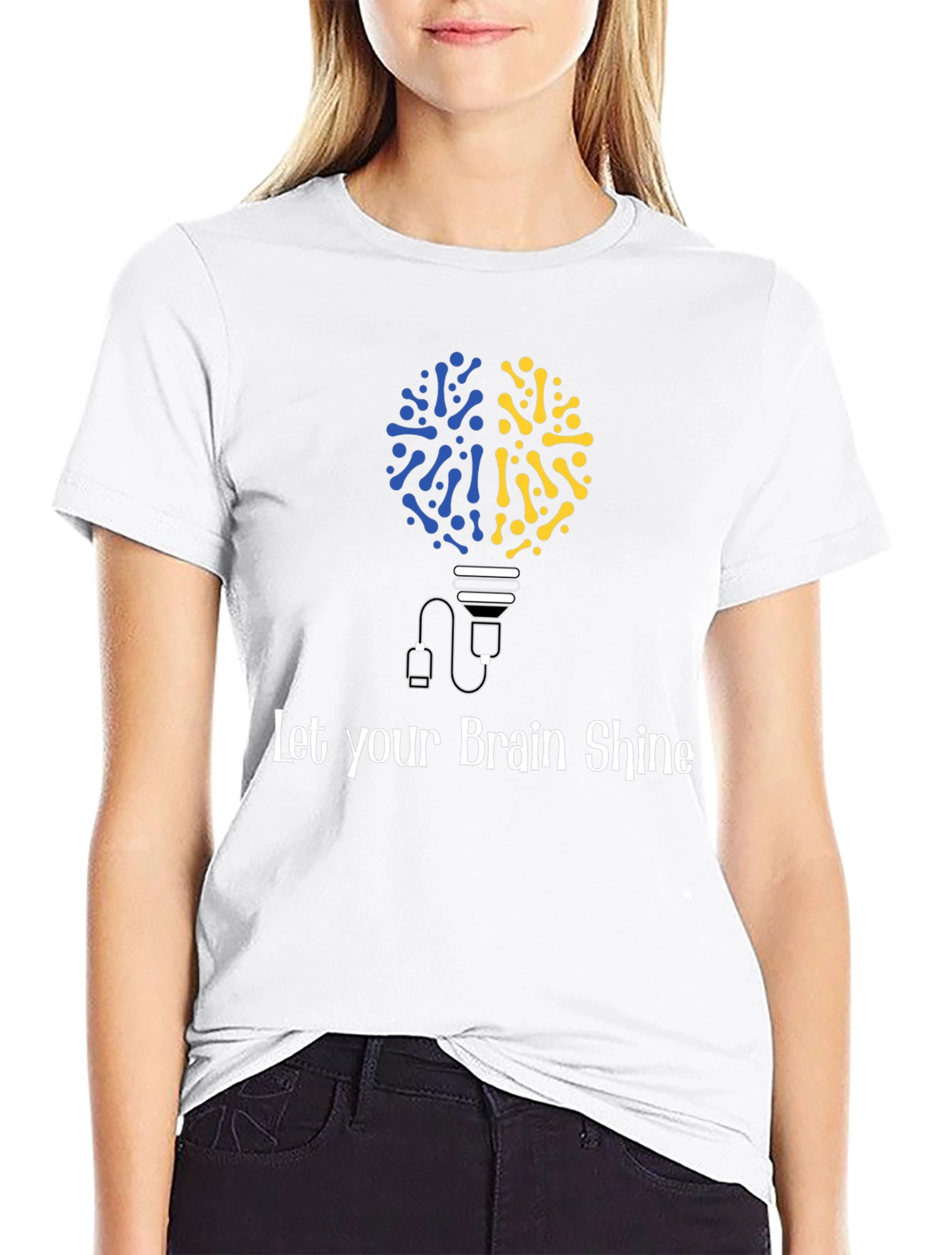 Brain Lightbulb Graphic T-Shirt - Let Your Brain Shine!
