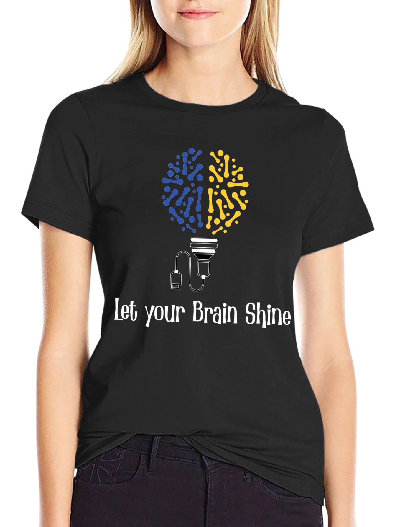 Brain Lightbulb Graphic T-Shirt - Let Your Brain Shine!
