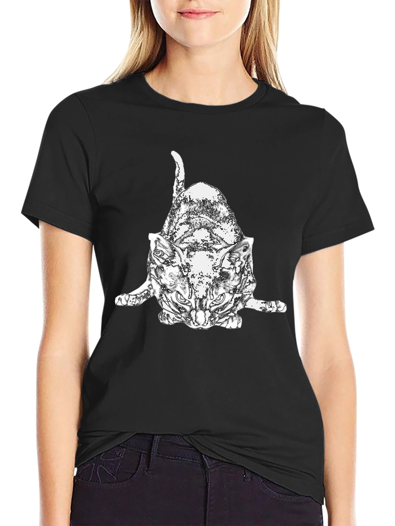 Cool Cat Graphic T-Shirt - Black