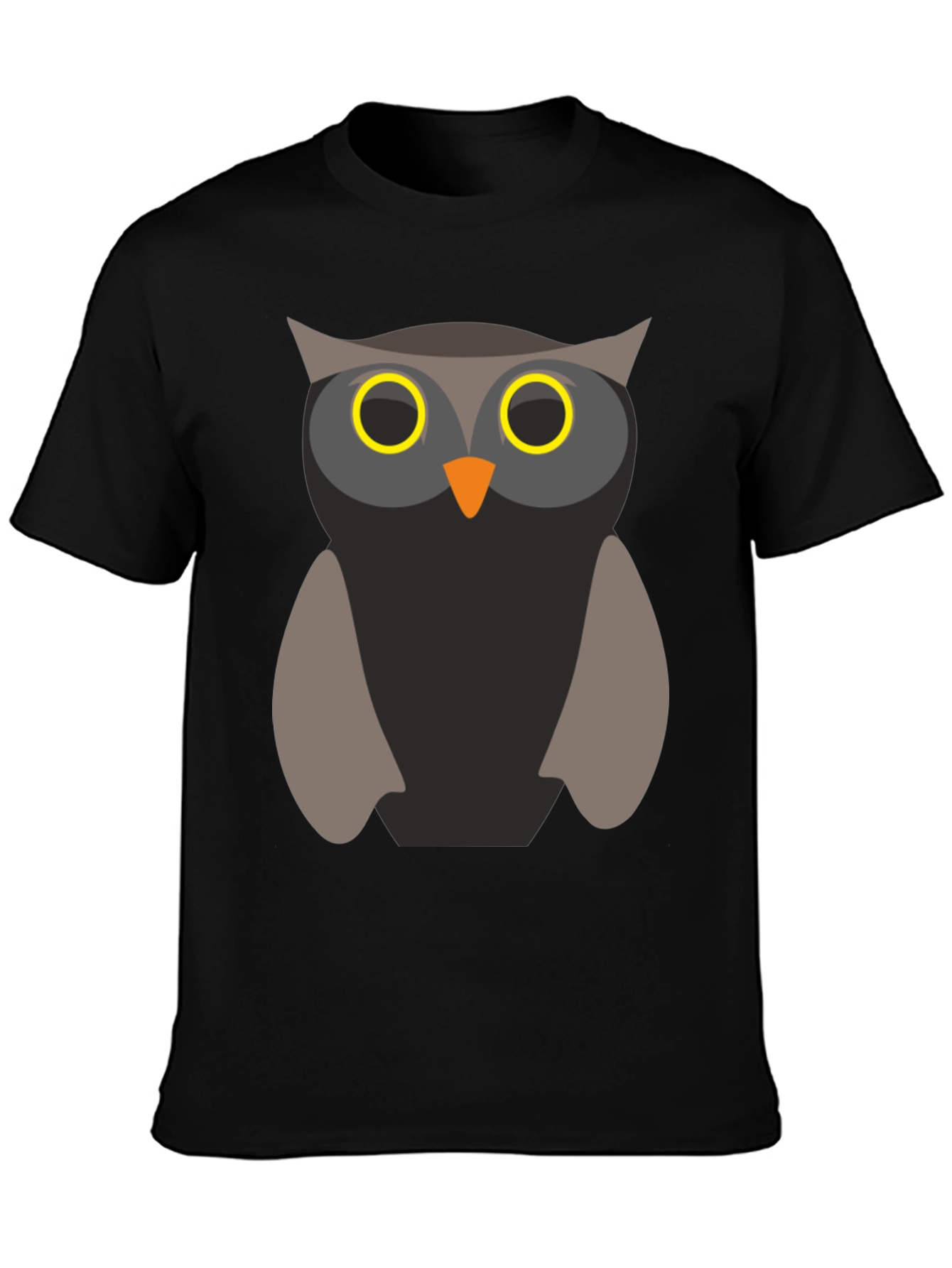 Owl Graphic Print Mens T-Shirt - Black