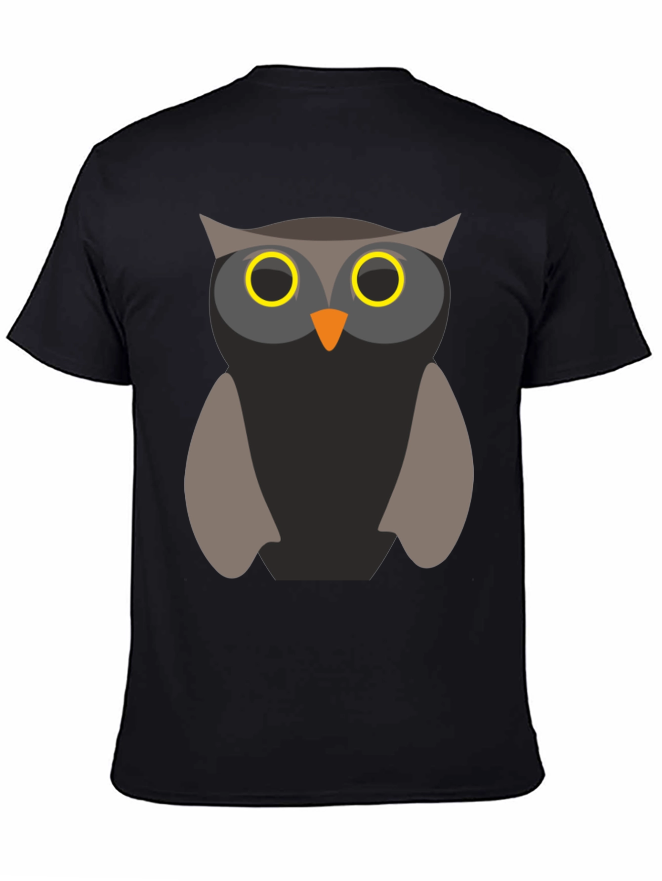 Owl Graphic Print Mens T-Shirt - Black