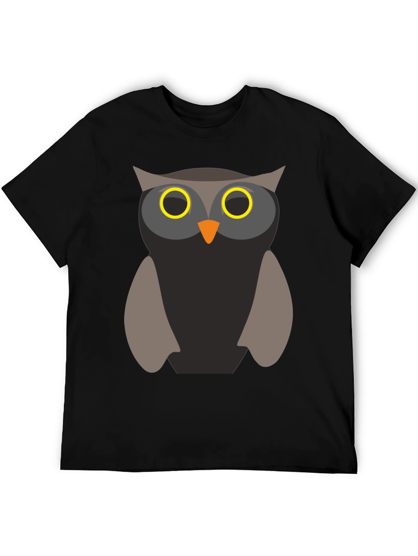 Owl Graphic Print Mens T-Shirt - Black