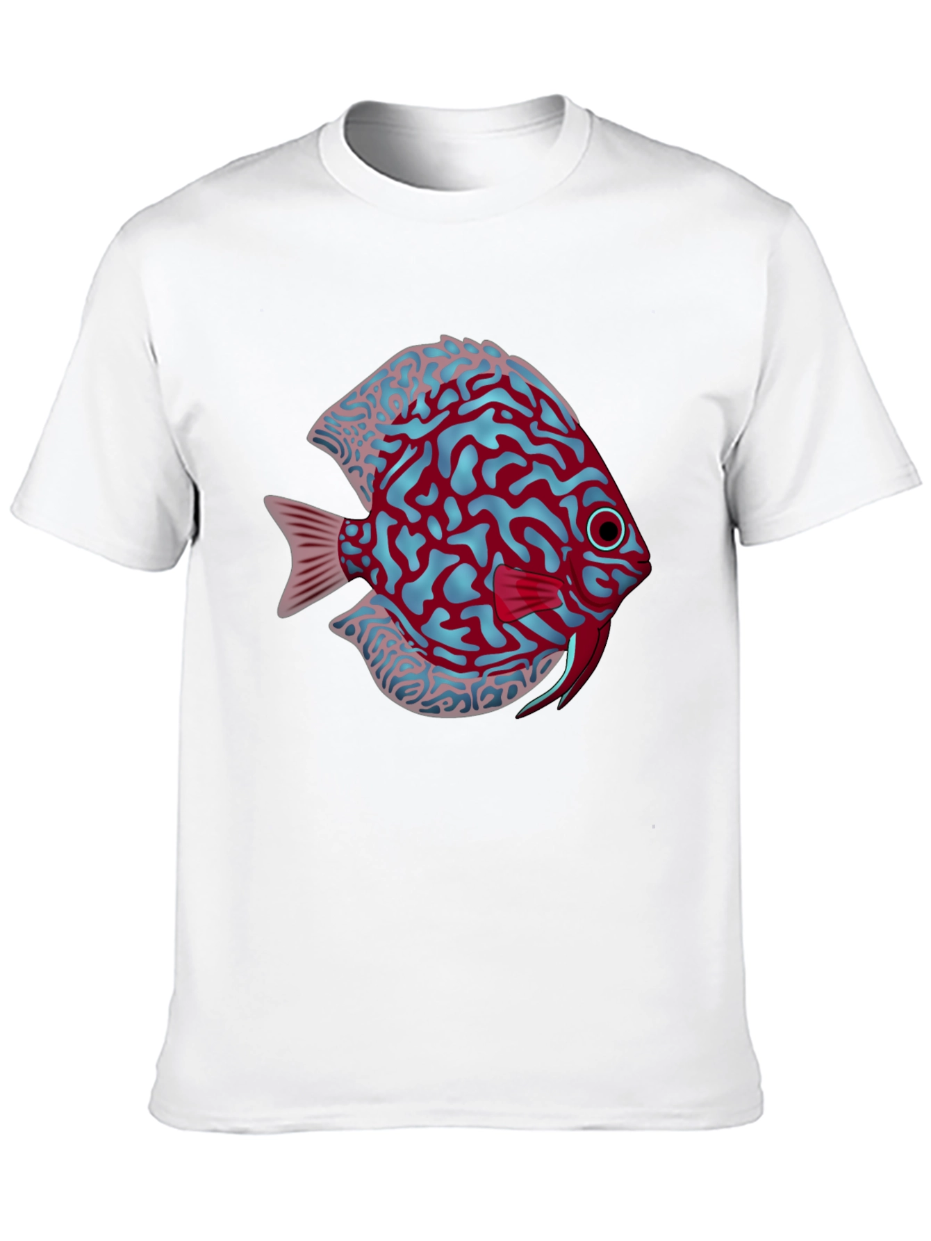 Cool Graphic Fish Print Black Tee