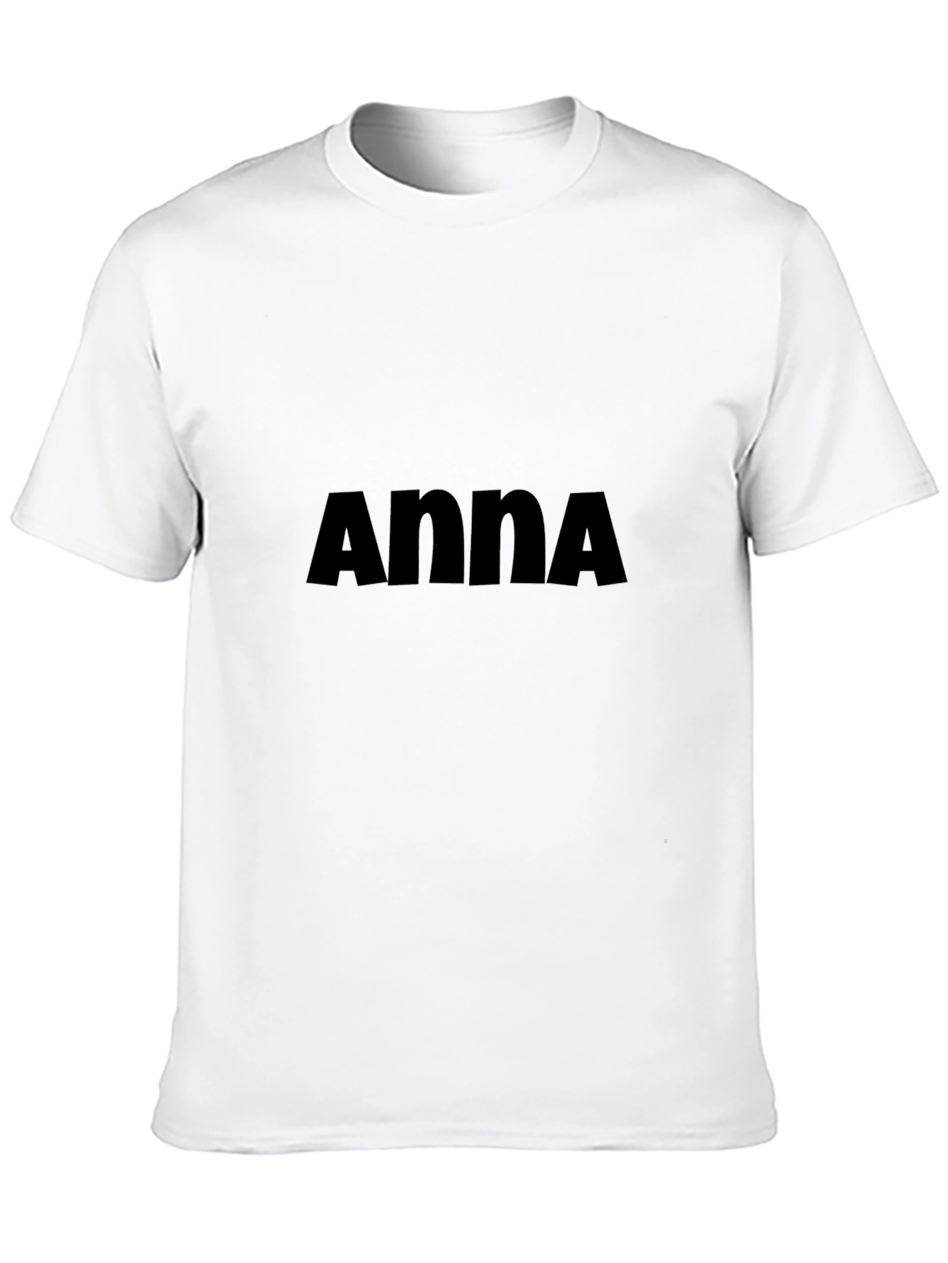 Anna Graphic Tee - Solid Black Crew Neck T-Shirt