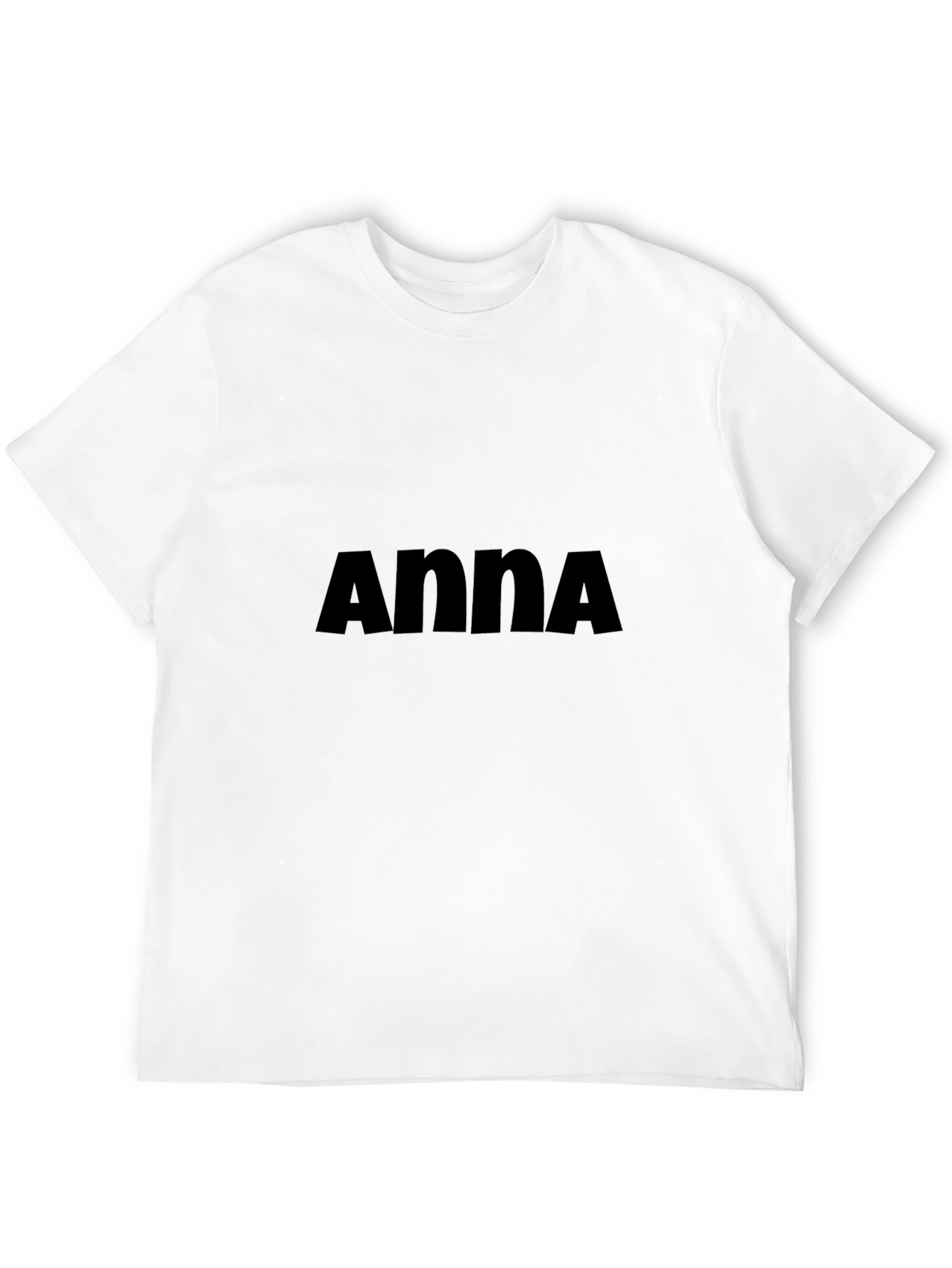 Anna Graphic Tee - Solid Black Crew Neck T-Shirt