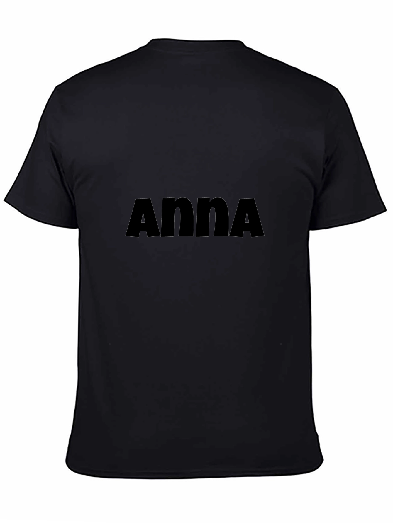 Anna Graphic Tee - Solid Black Crew Neck T-Shirt