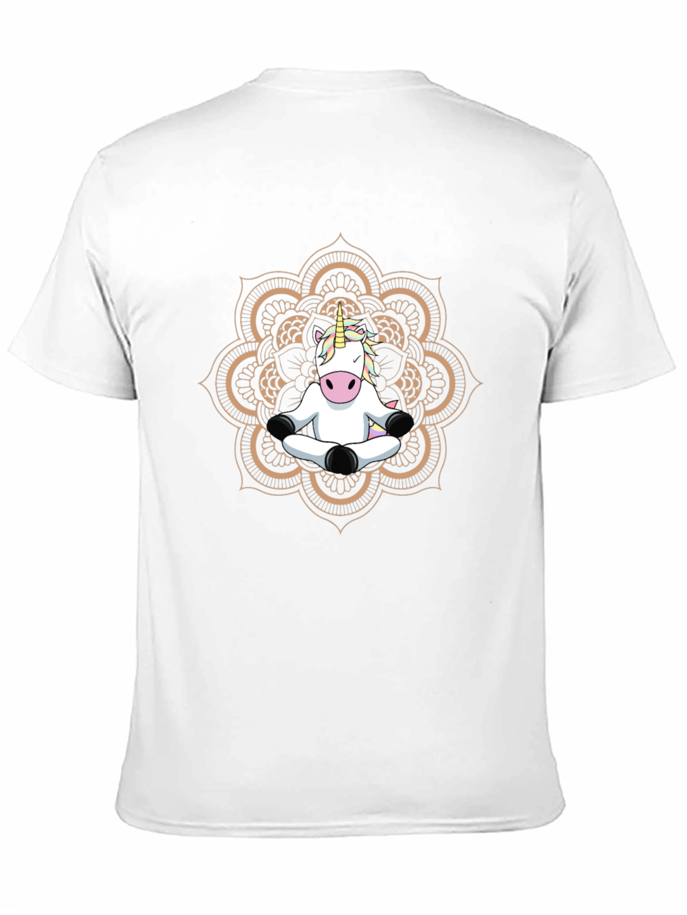 Yoga Unicorn Mandala Black T-Shirt